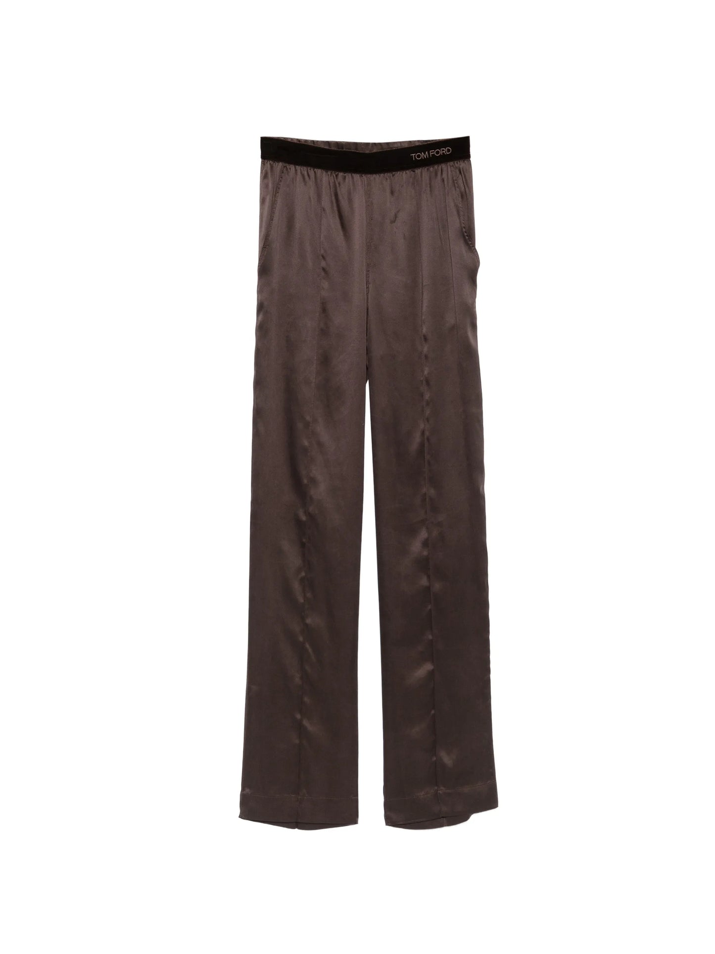 silk elasticated-waistband trousers