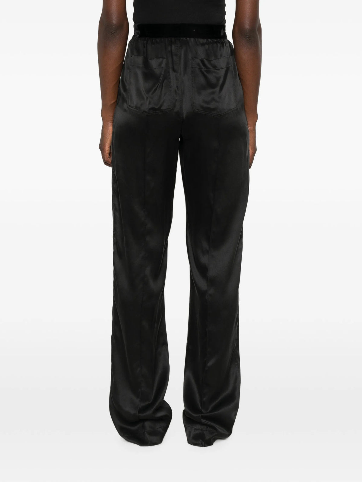 Peach-Feel silk satin PJ trousers