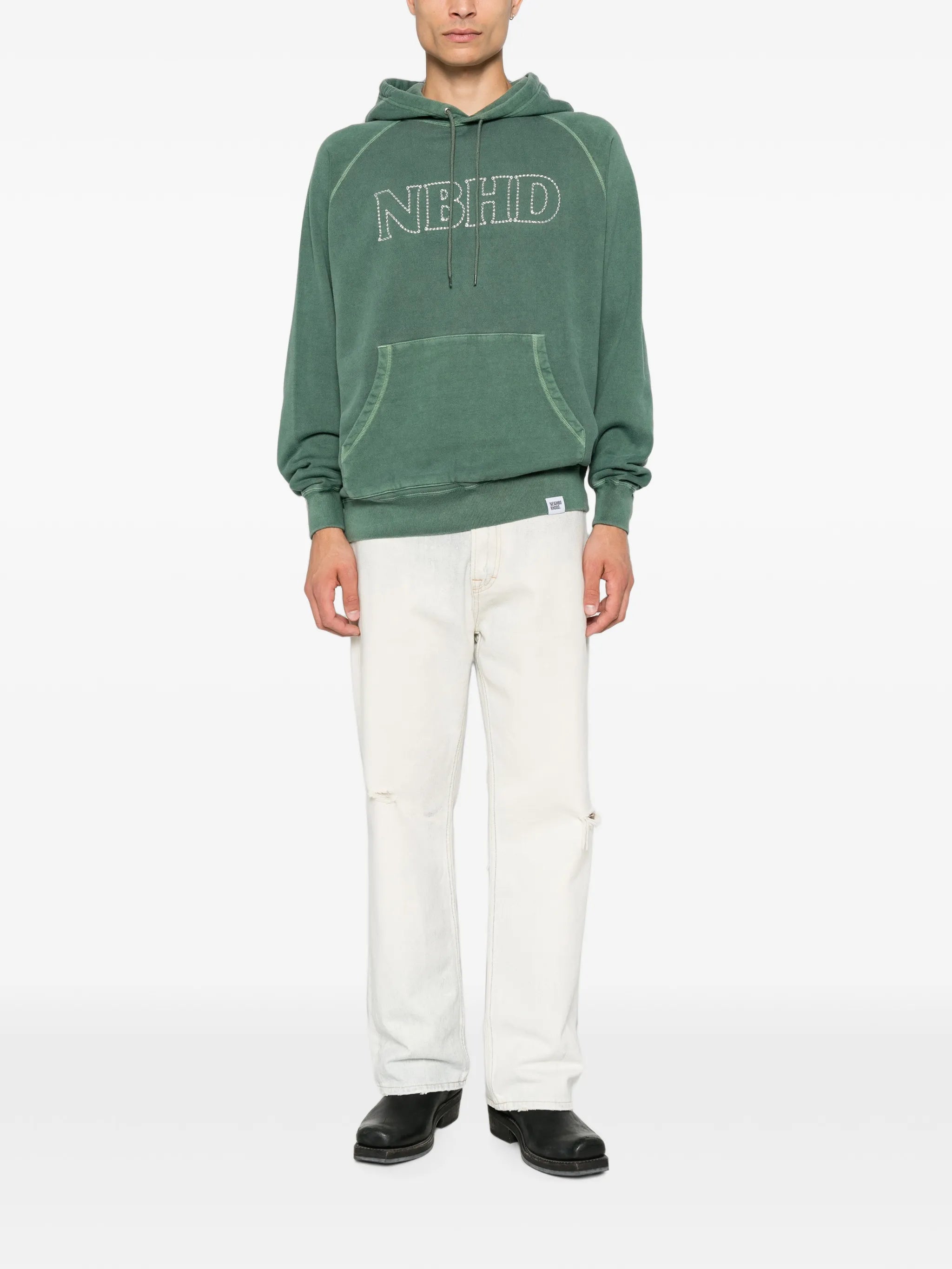logo-embroidered hoodie