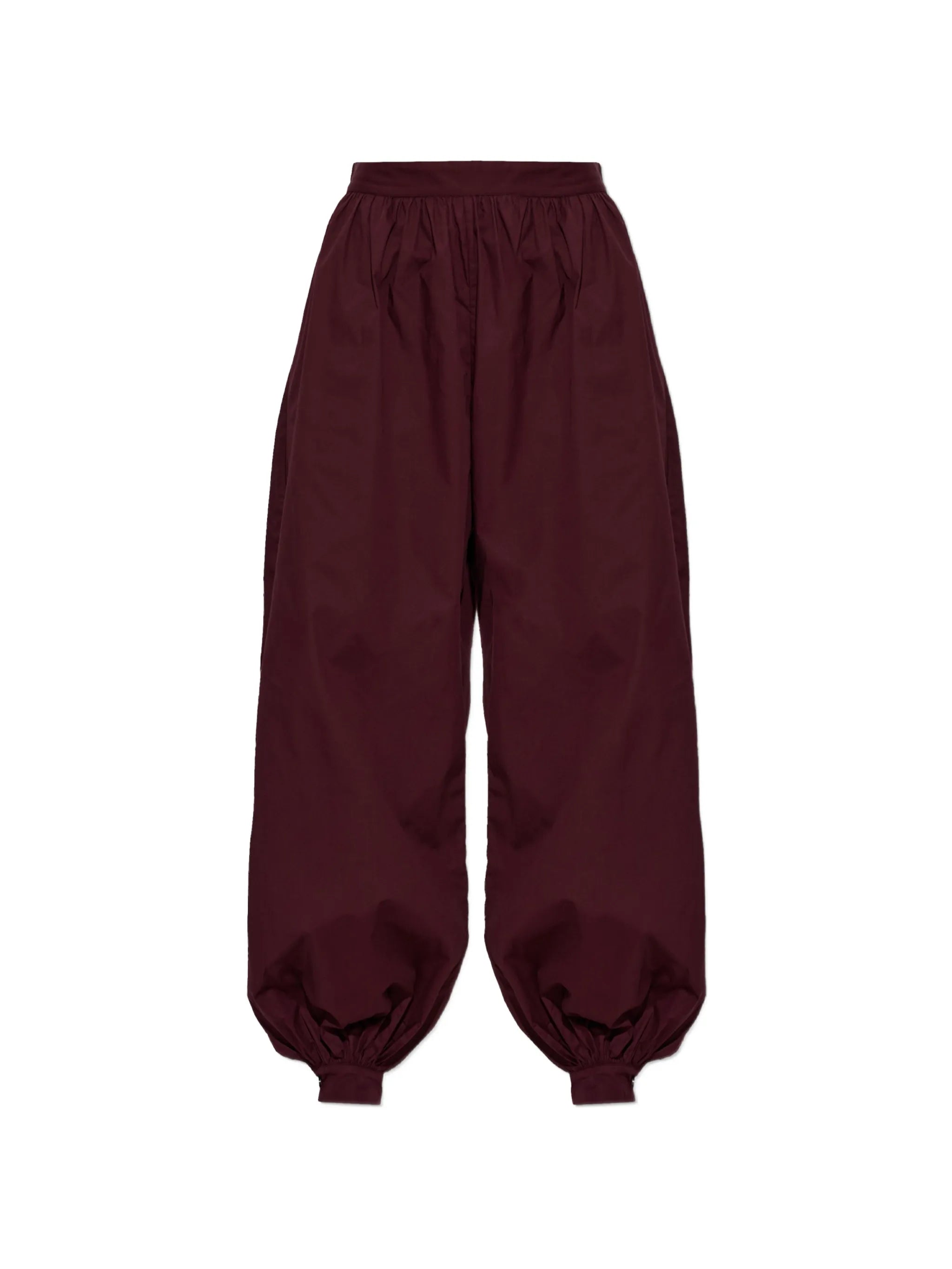 gathered-cuff loose-fit trousers