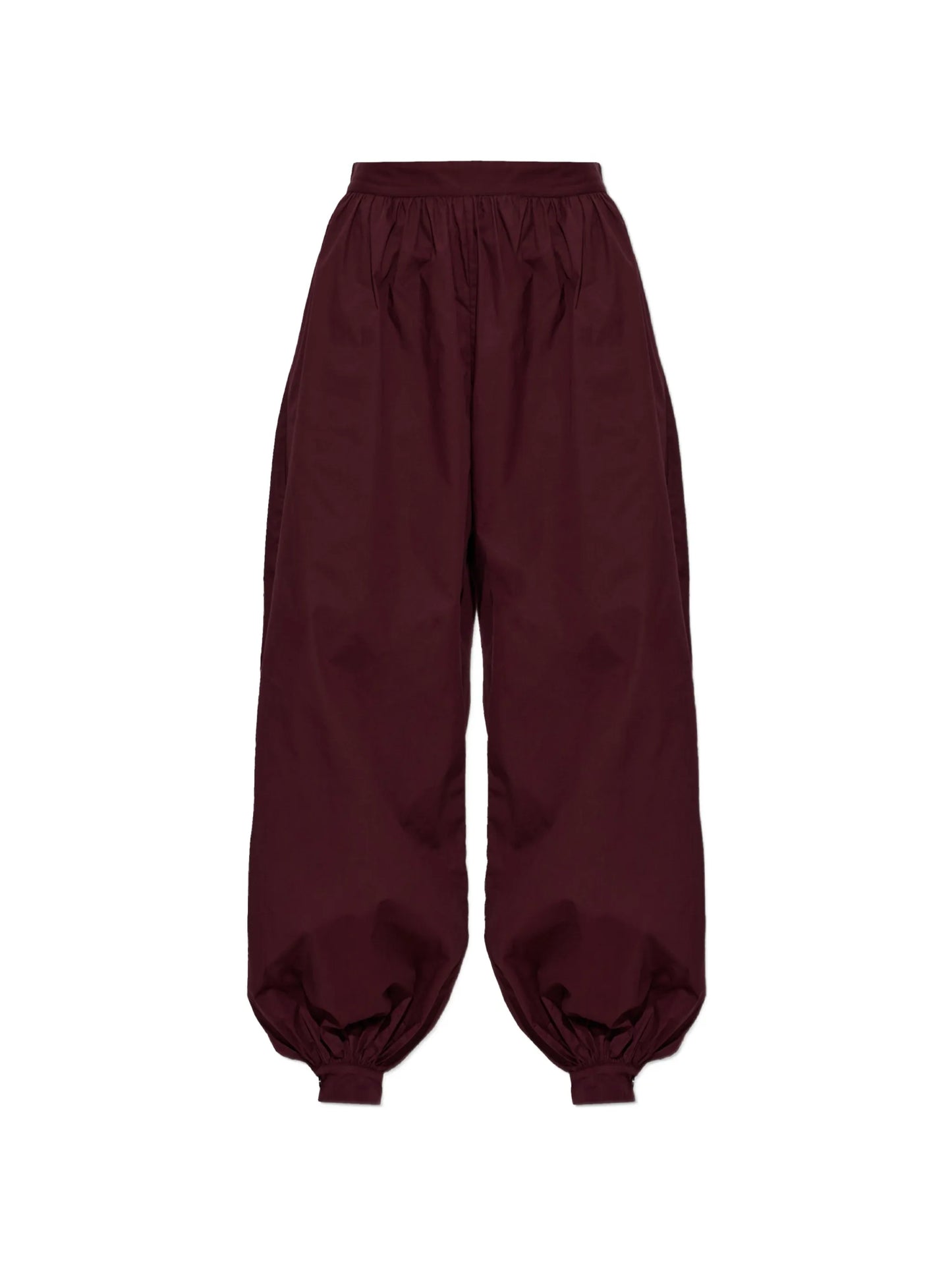 gathered-cuff loose-fit trousers