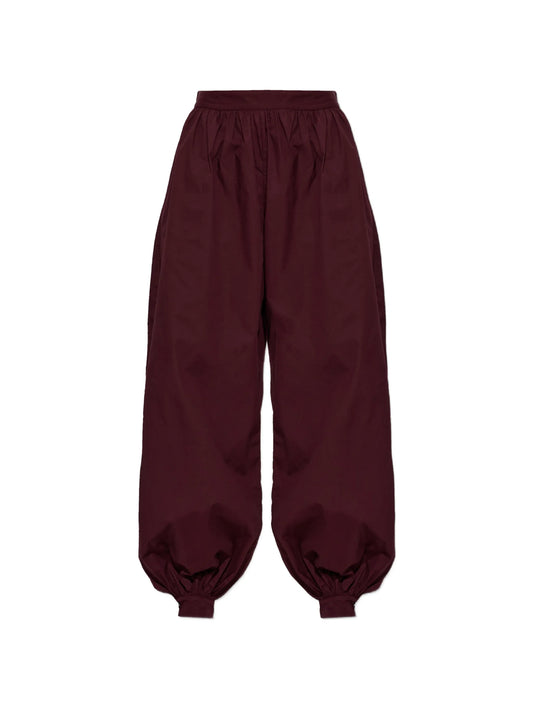 gathered-cuff loose-fit trousers