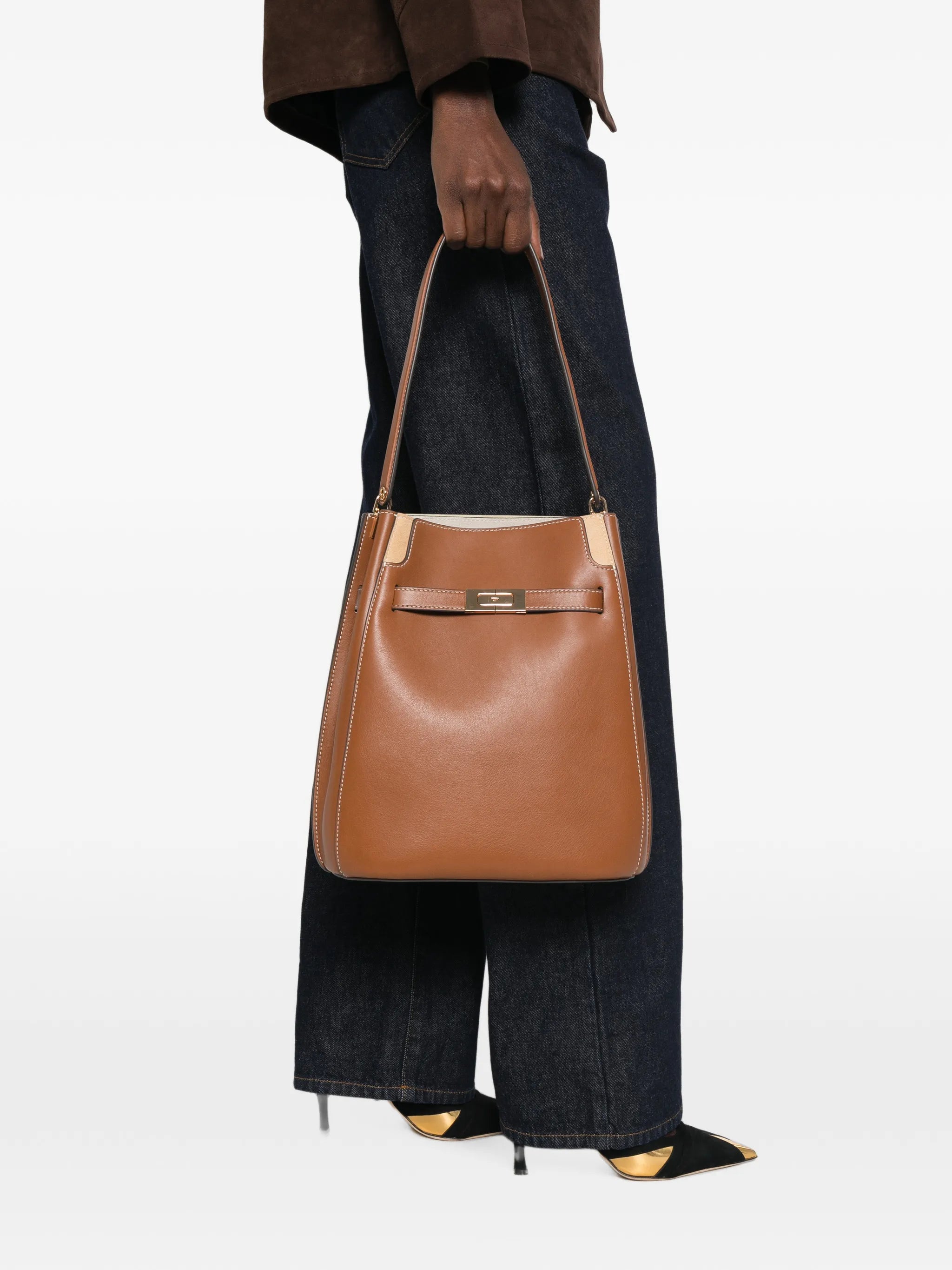 Lee Radziwill leather bucket bag