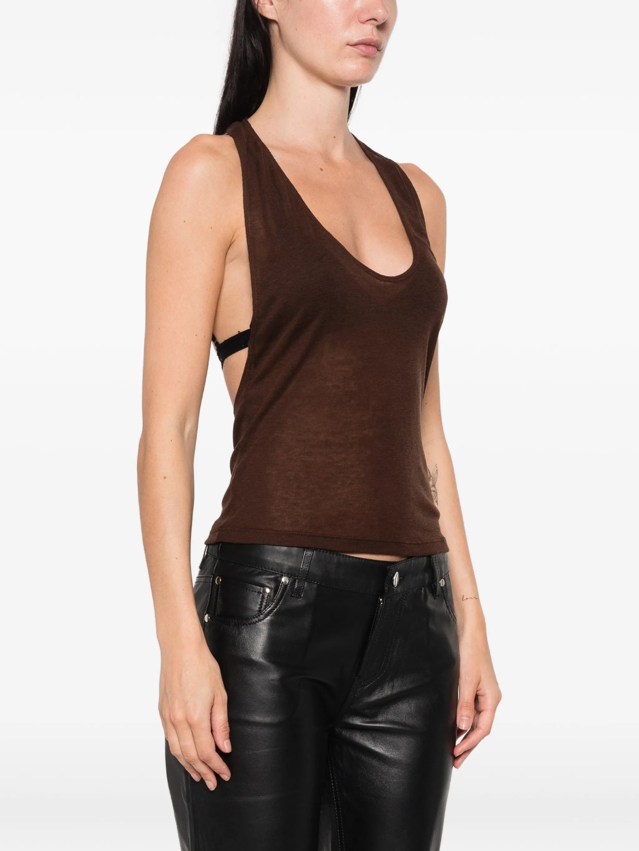 Valley sheer racer tank top