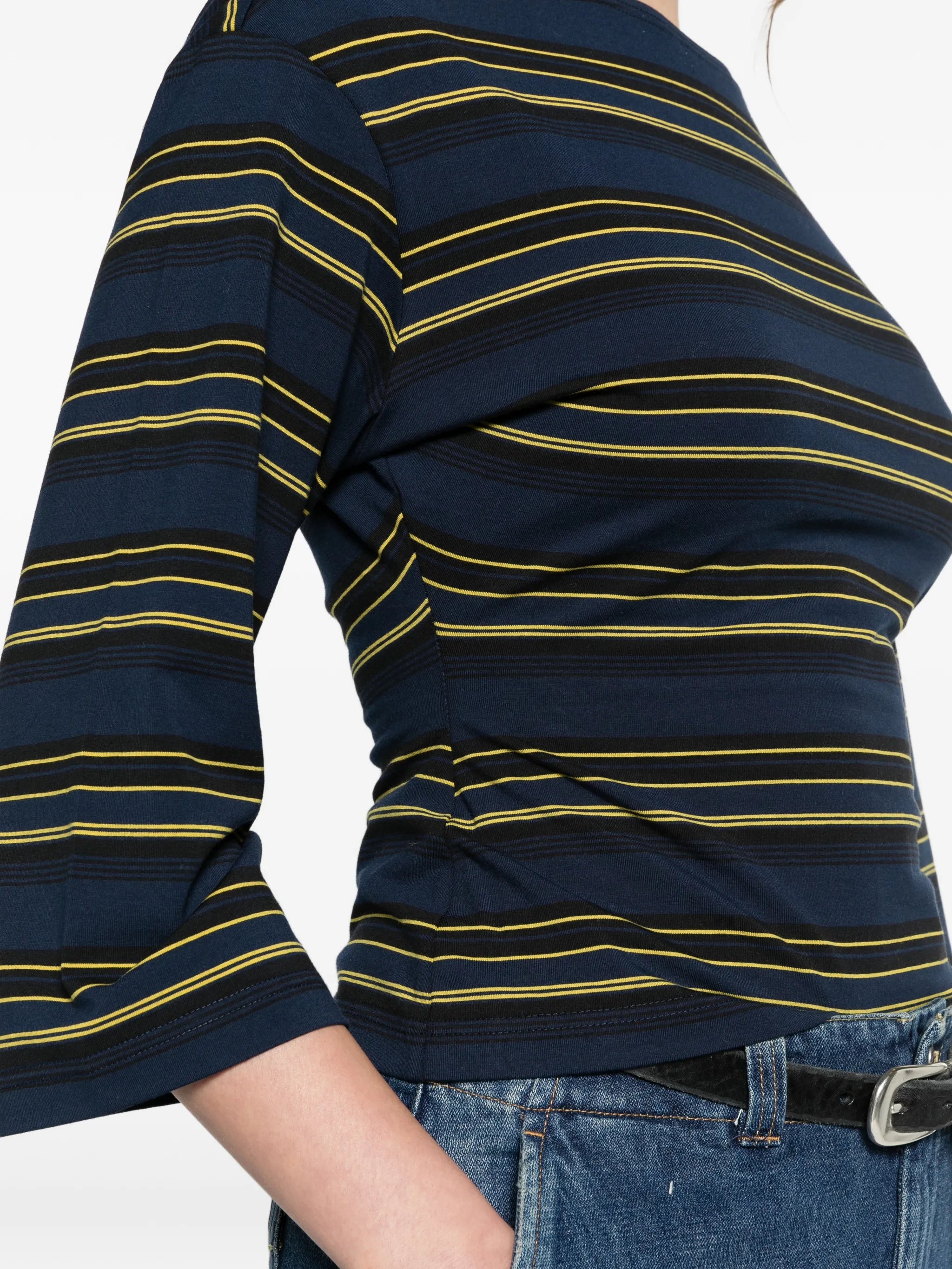 Douglas top navy moss stripe