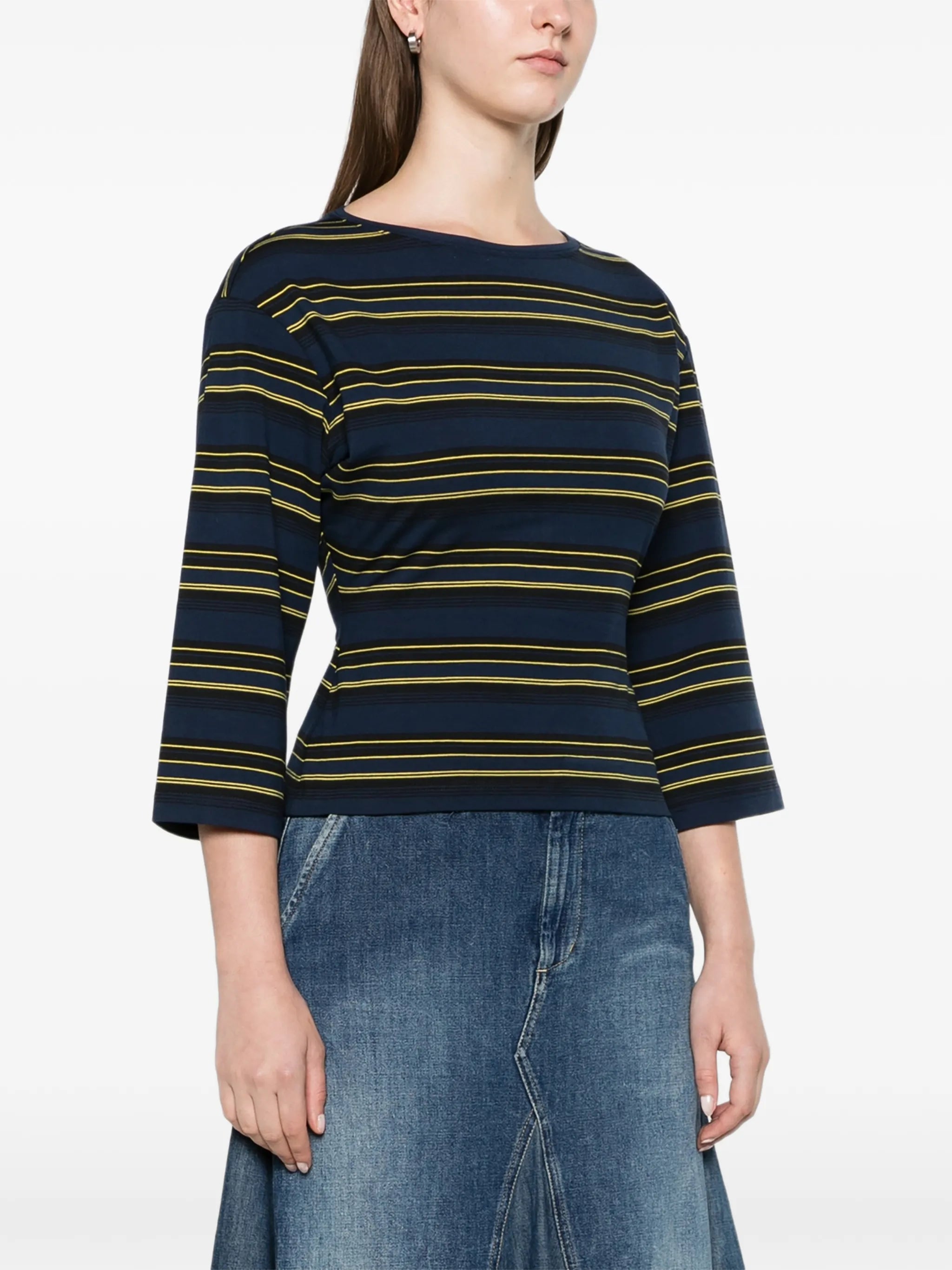 Douglas top navy moss stripe