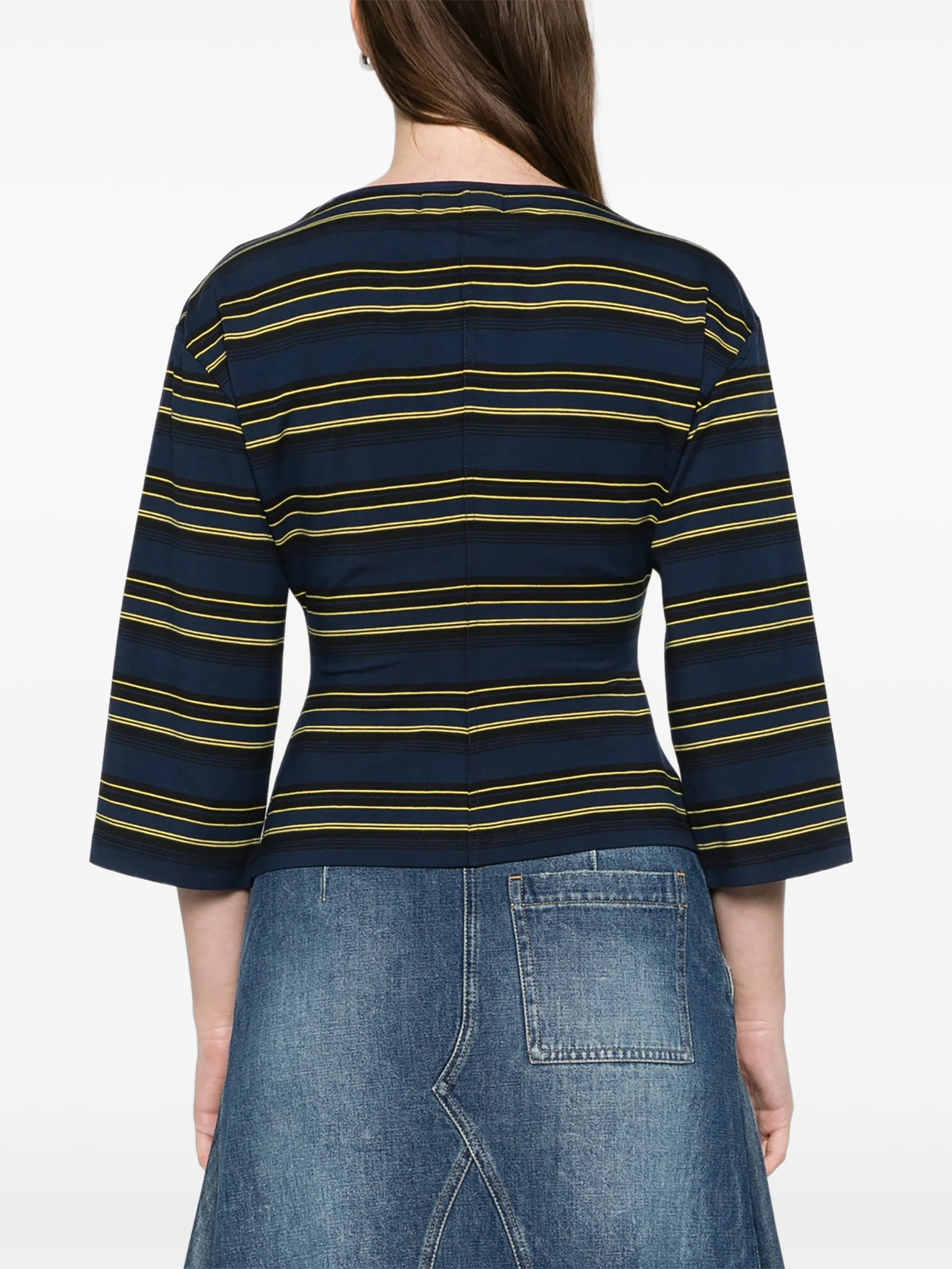 Douglas top navy moss stripe