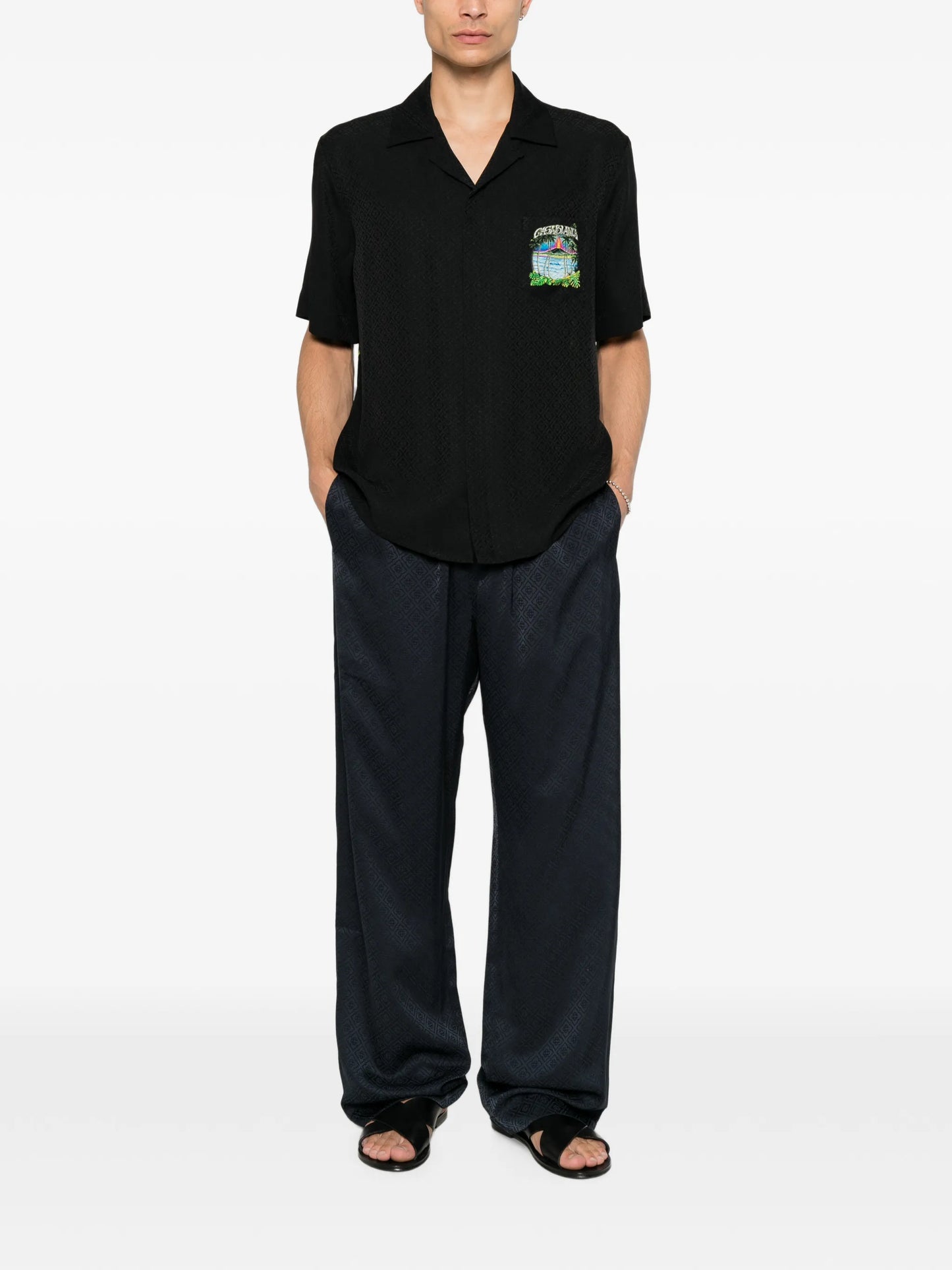 monogram-jacquard trousers