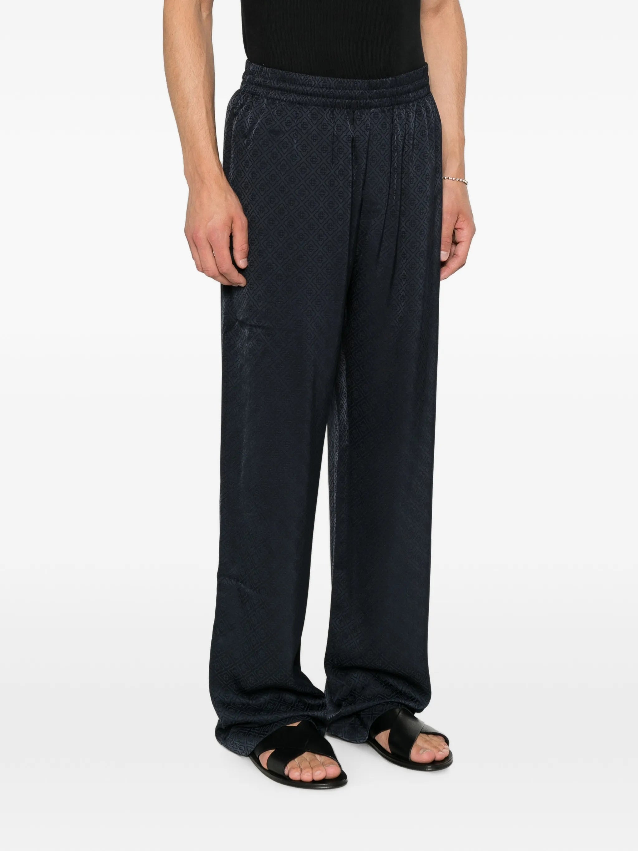 monogram-jacquard trousers