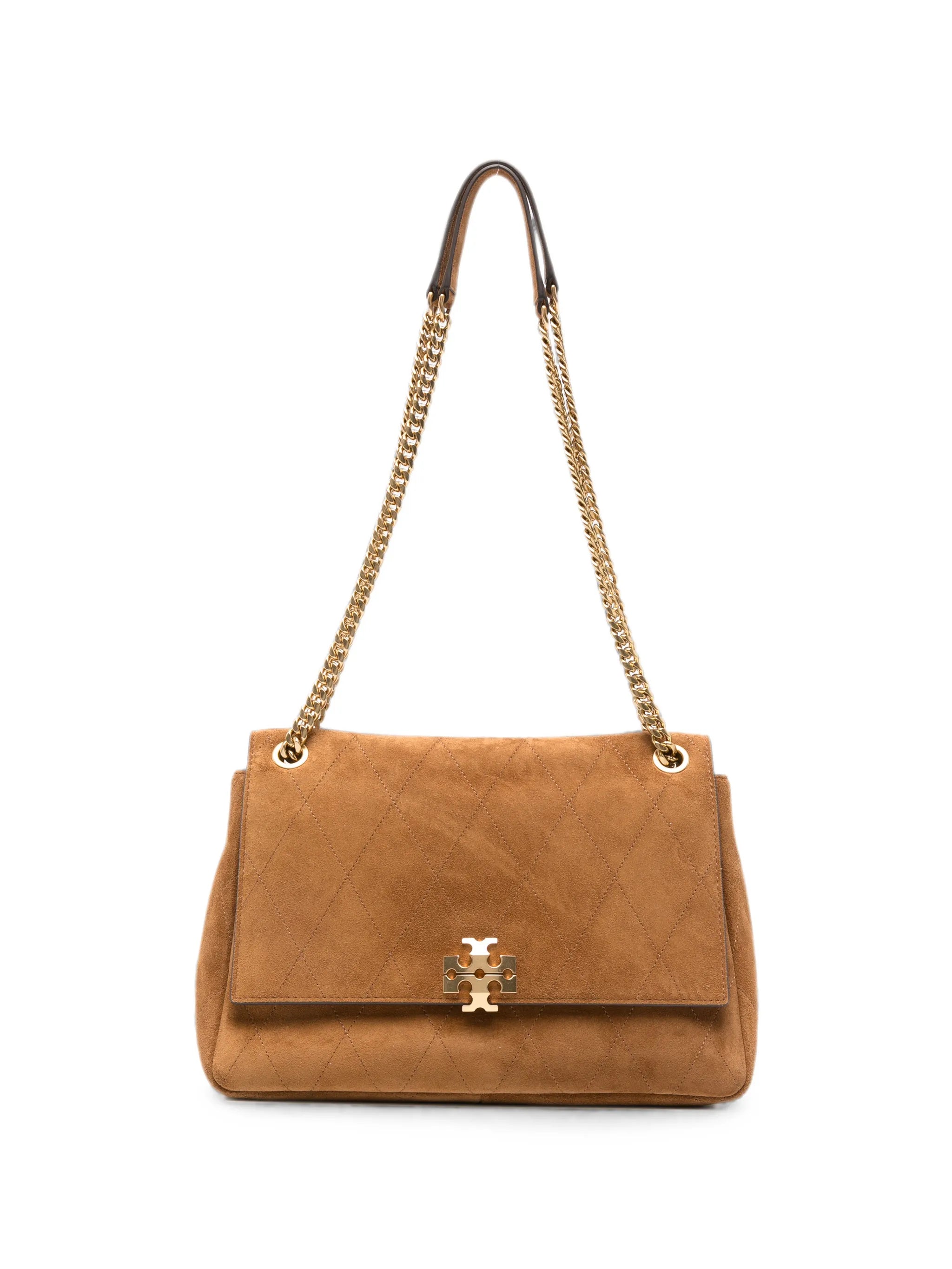 Charlie quilted suede shoulder bag