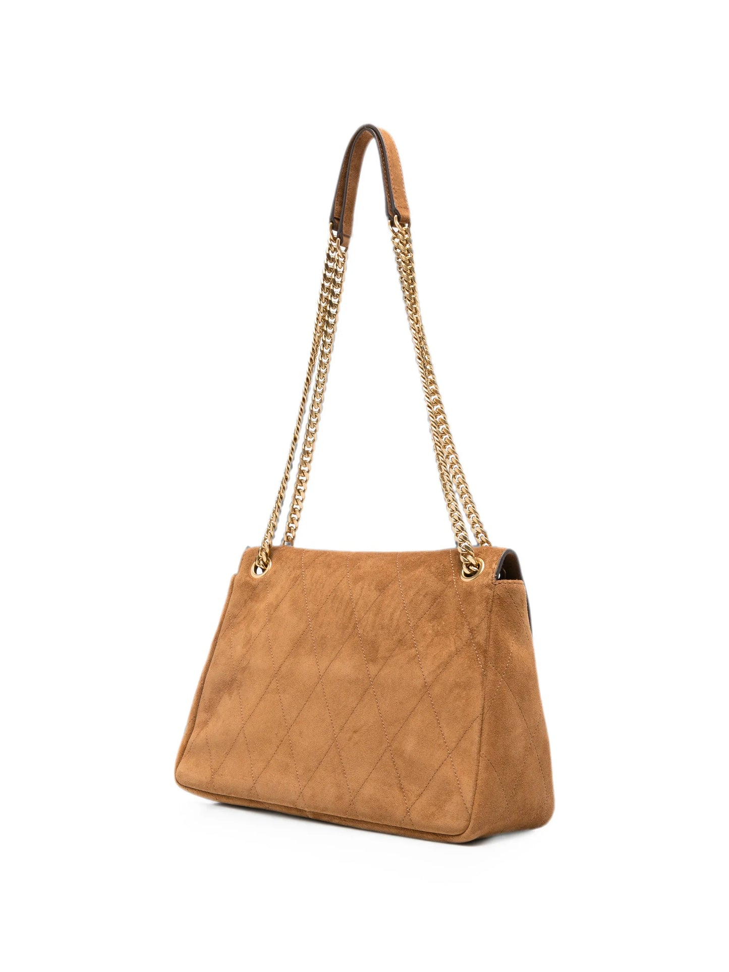 Charlie quilted suede shoulder bag