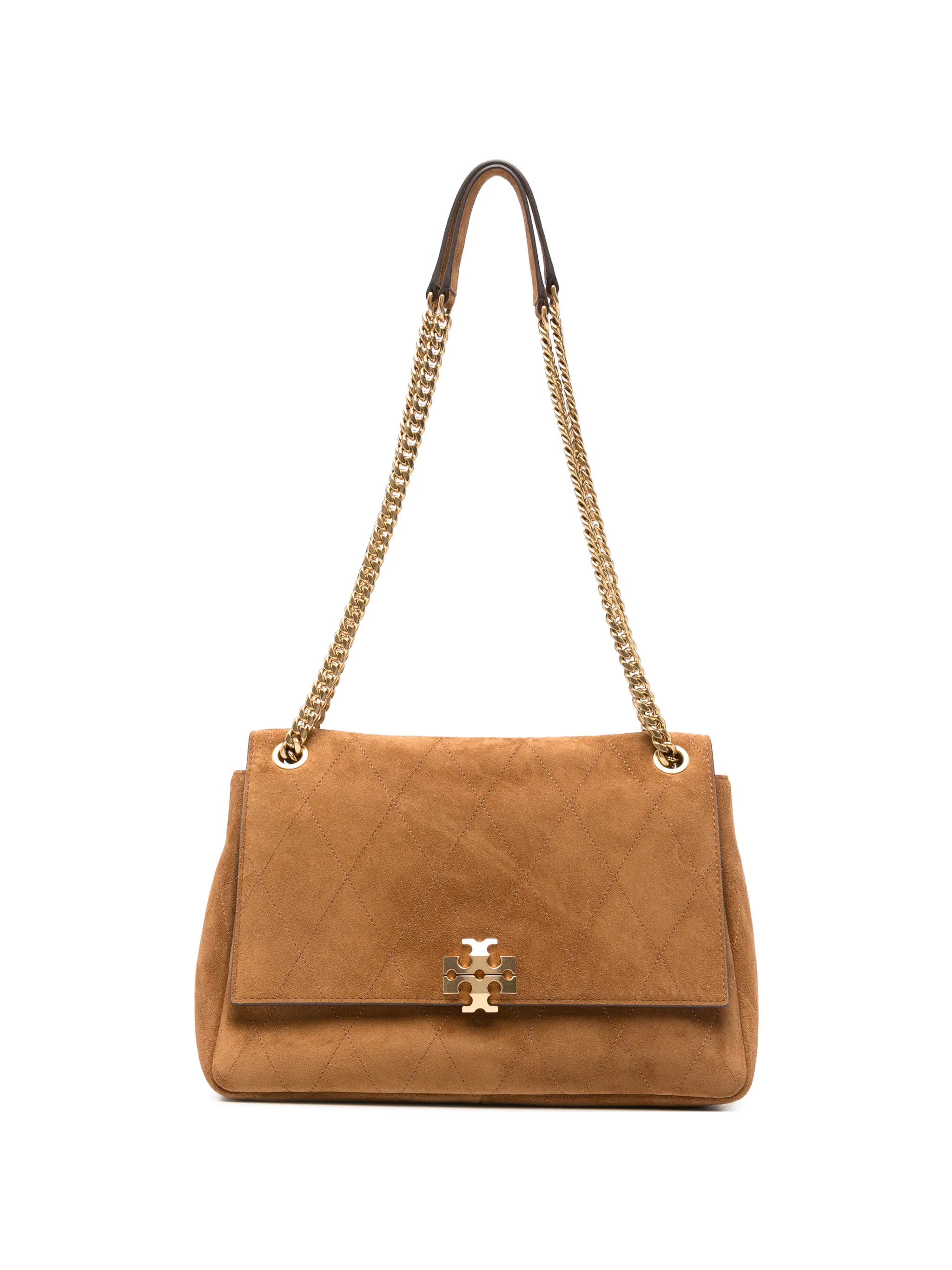 Charlie quilted suede shoulder bag
