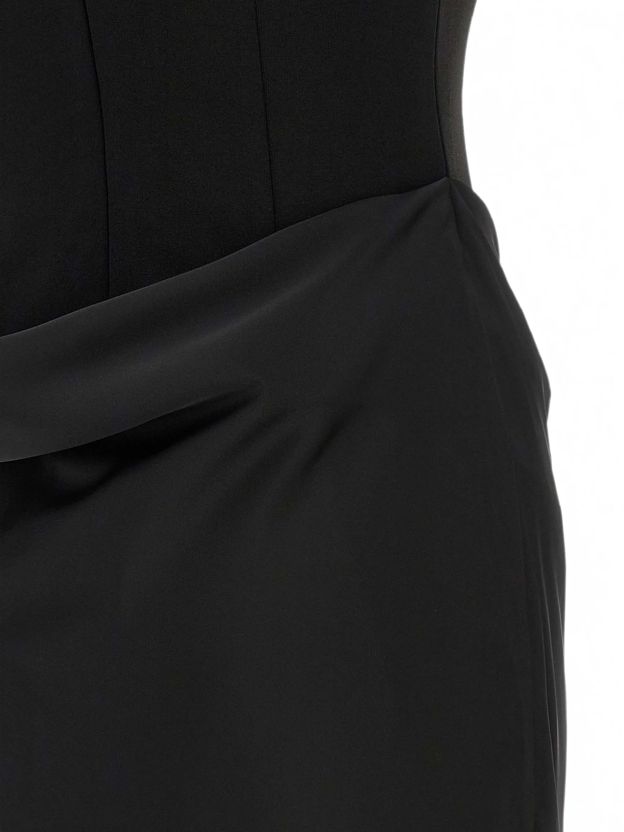draped-waist mermaid maxi dress