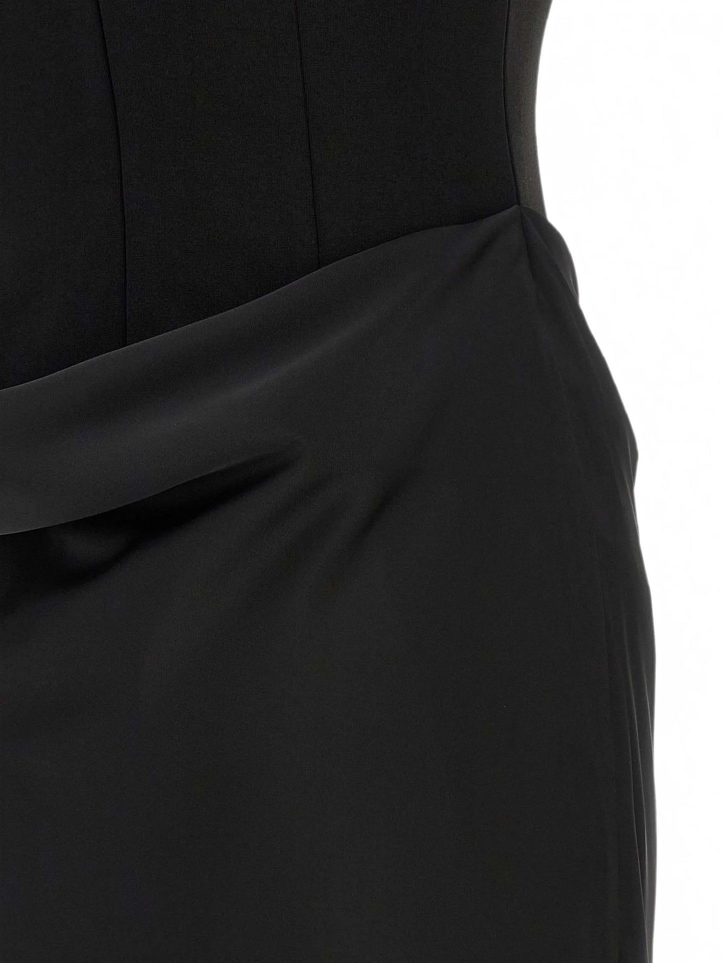 draped-waist mermaid maxi dress