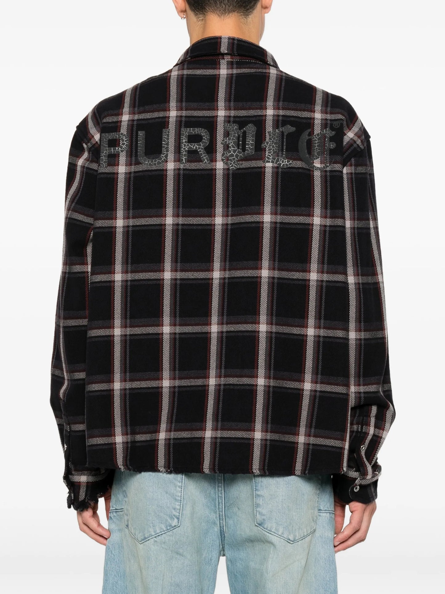 check-pattern cotton shirt