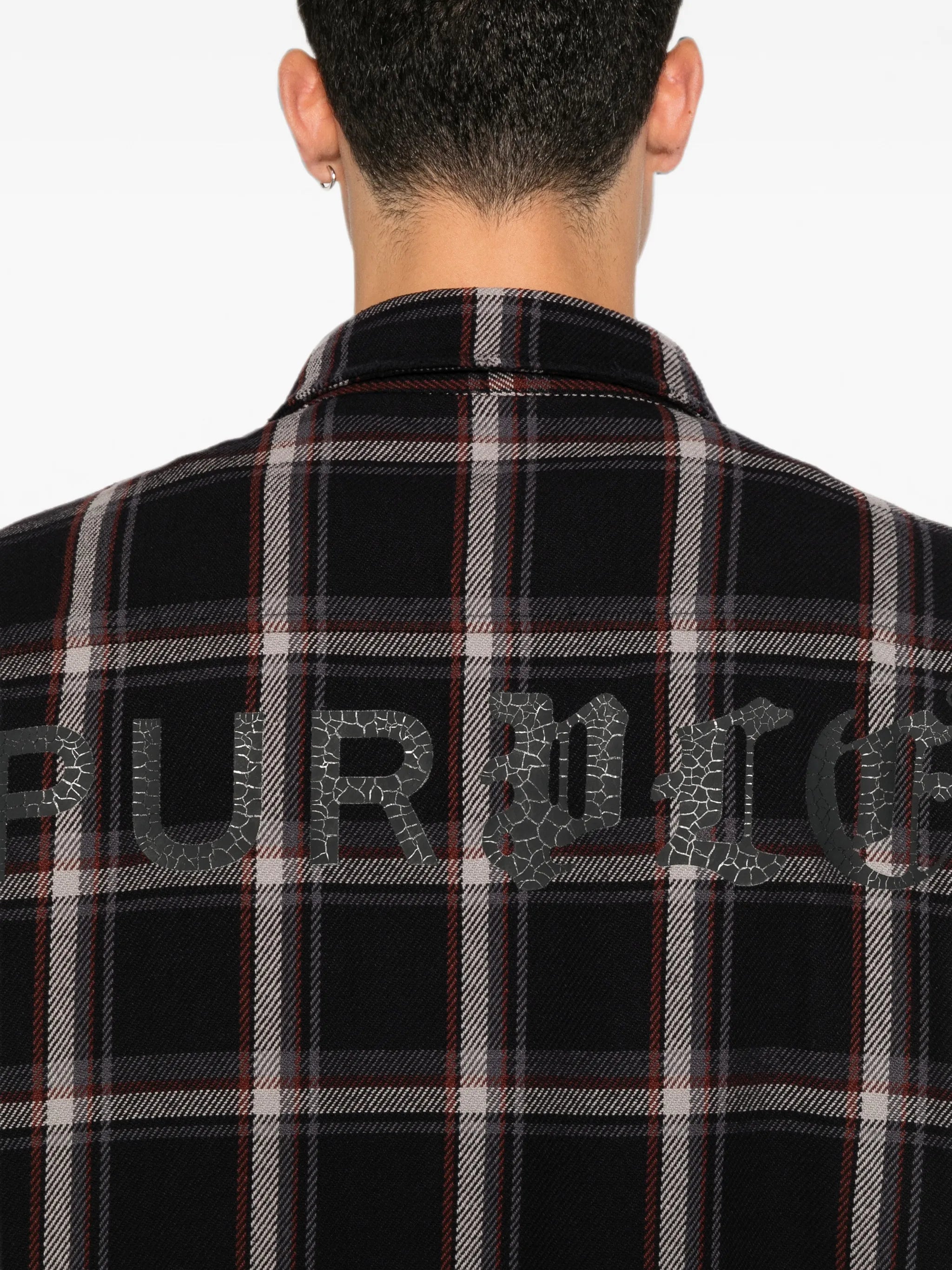 check-pattern cotton shirt