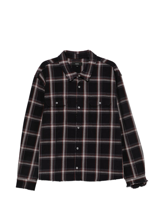 check-pattern cotton shirt