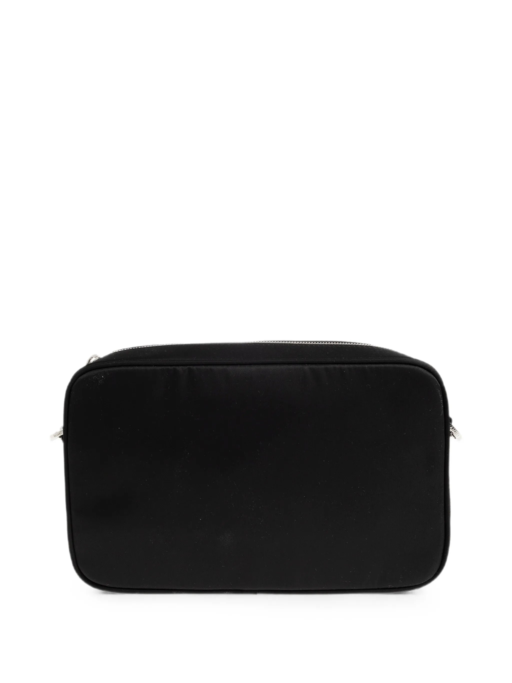 Staggered logo-embroidered messenger bag