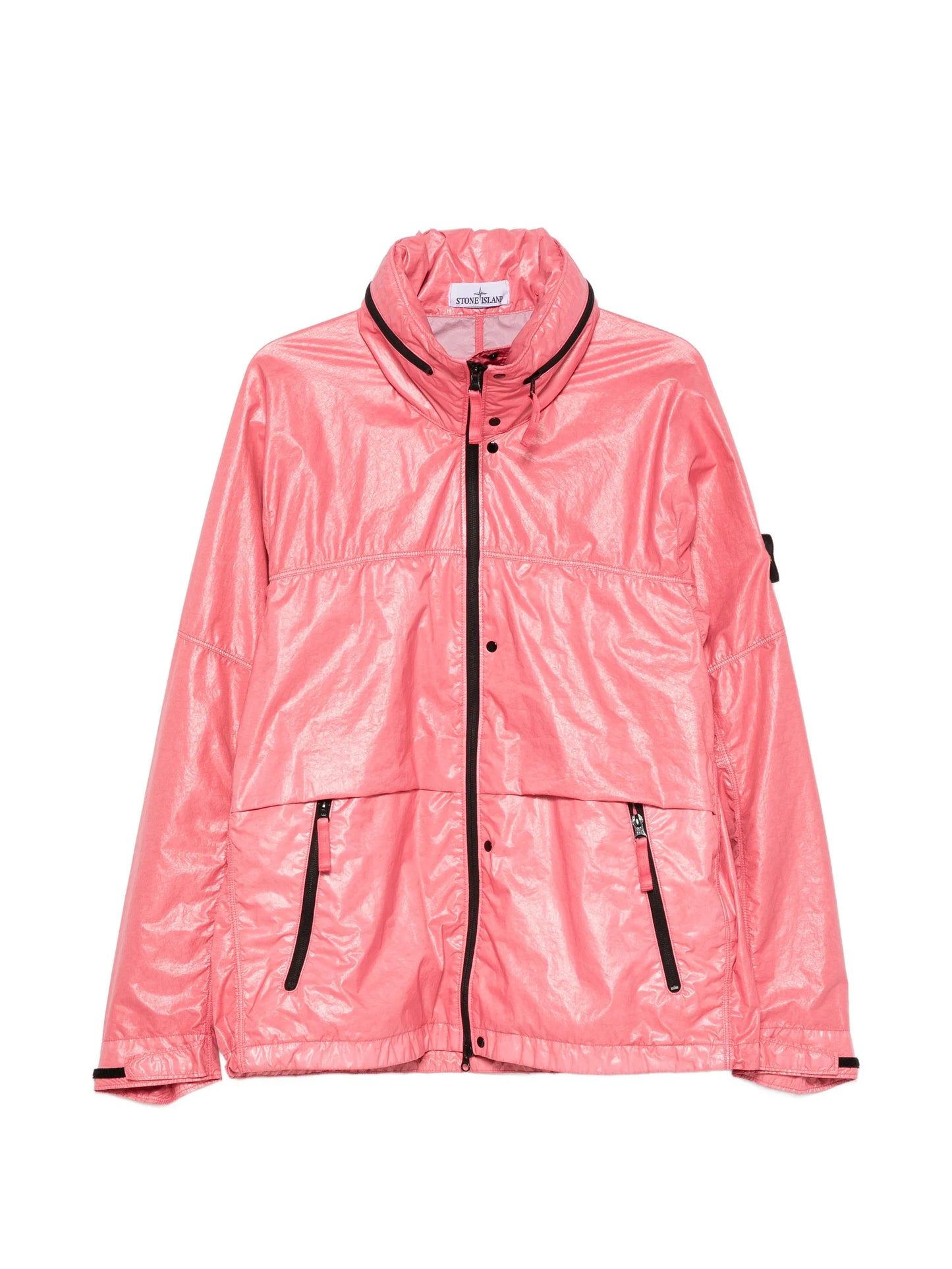 zip-fastening logo-patch jacket
