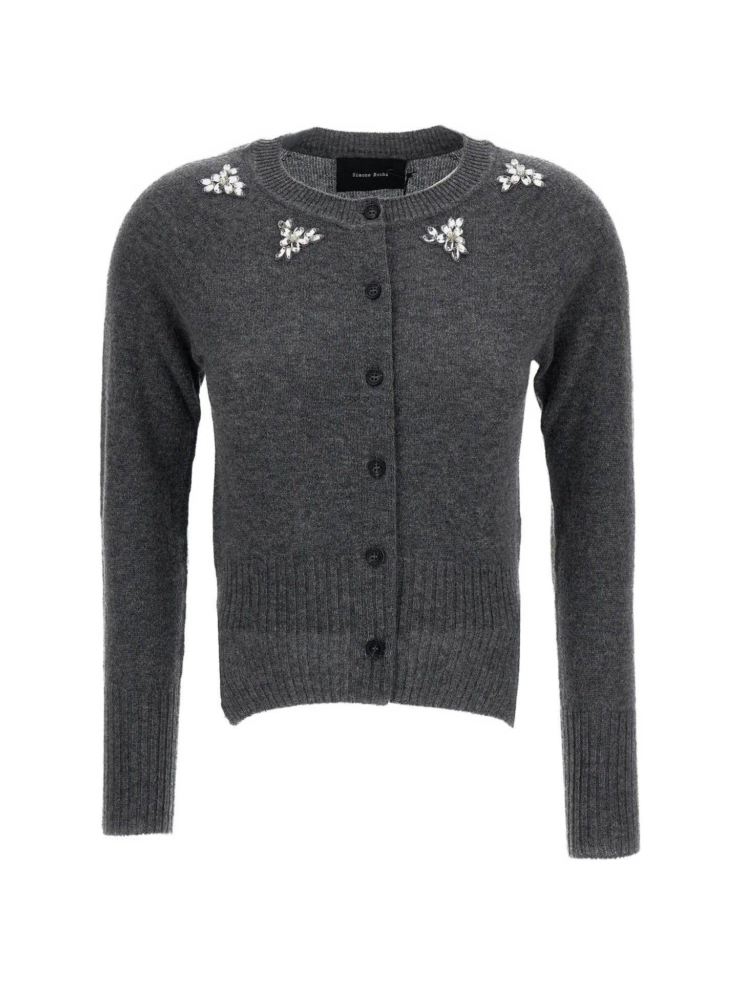faux-pearl crystal-embellished cardigan