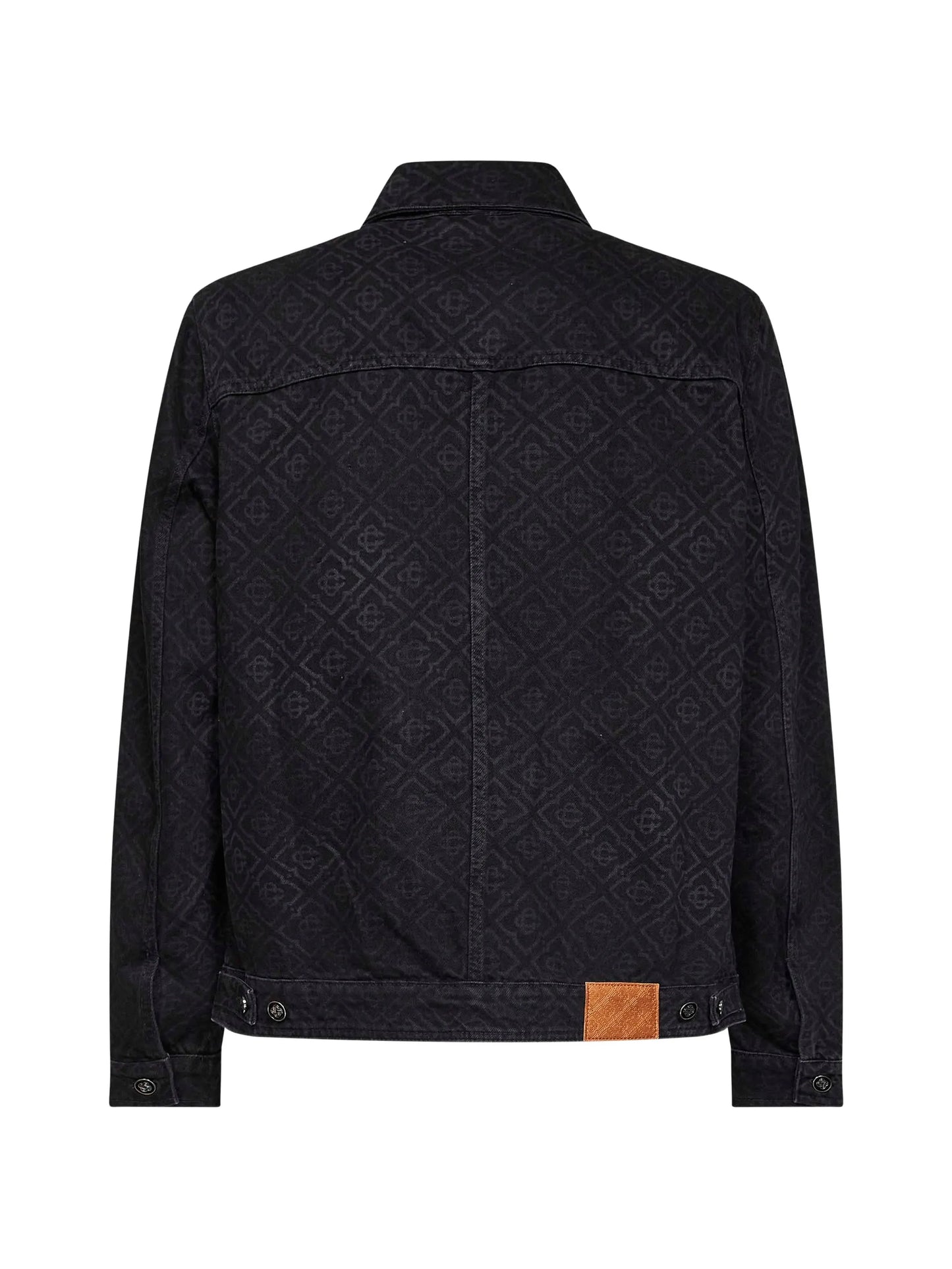 monogram-pattern denim jacket