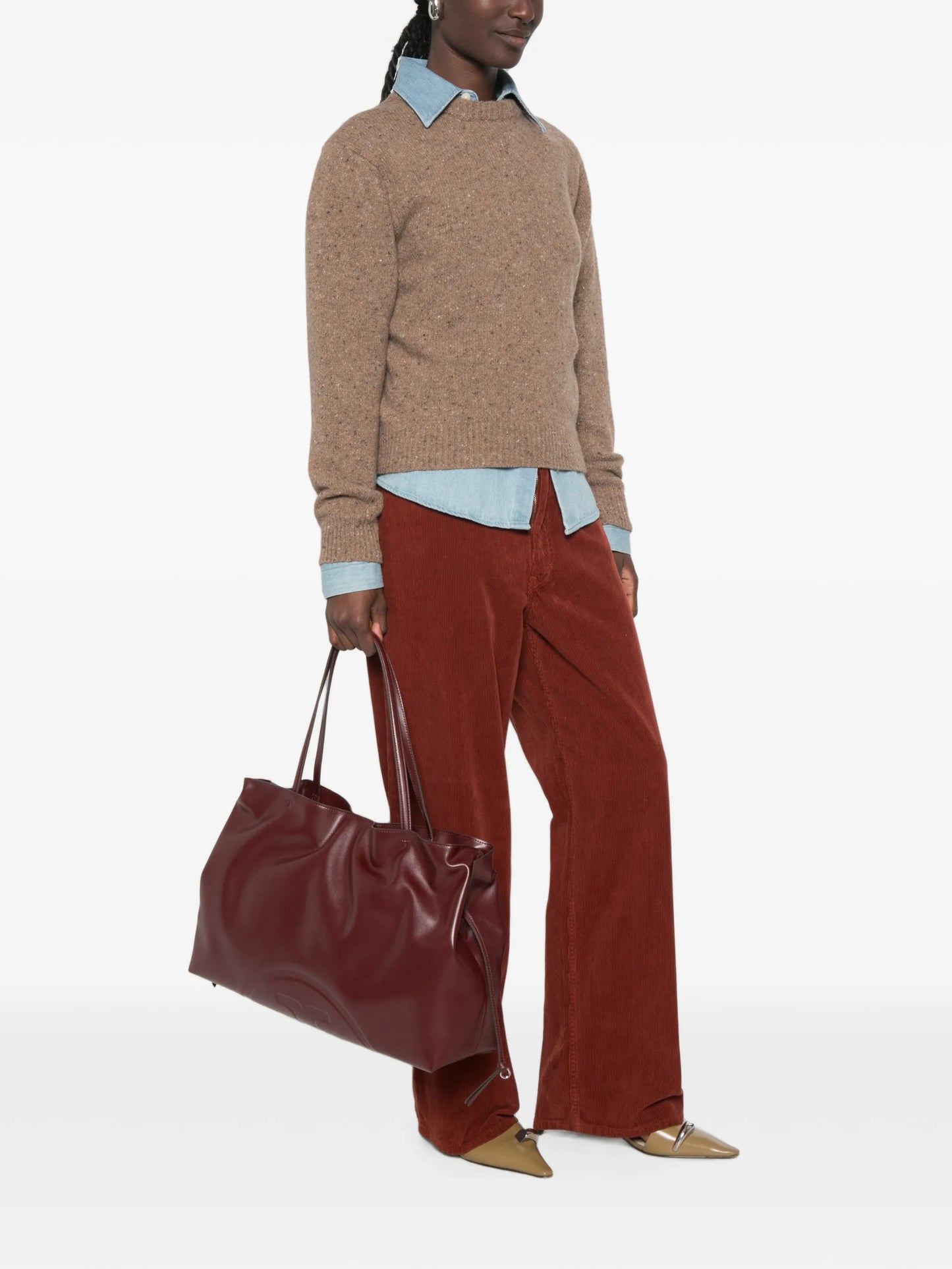 Ella logo-debossed tote bag
