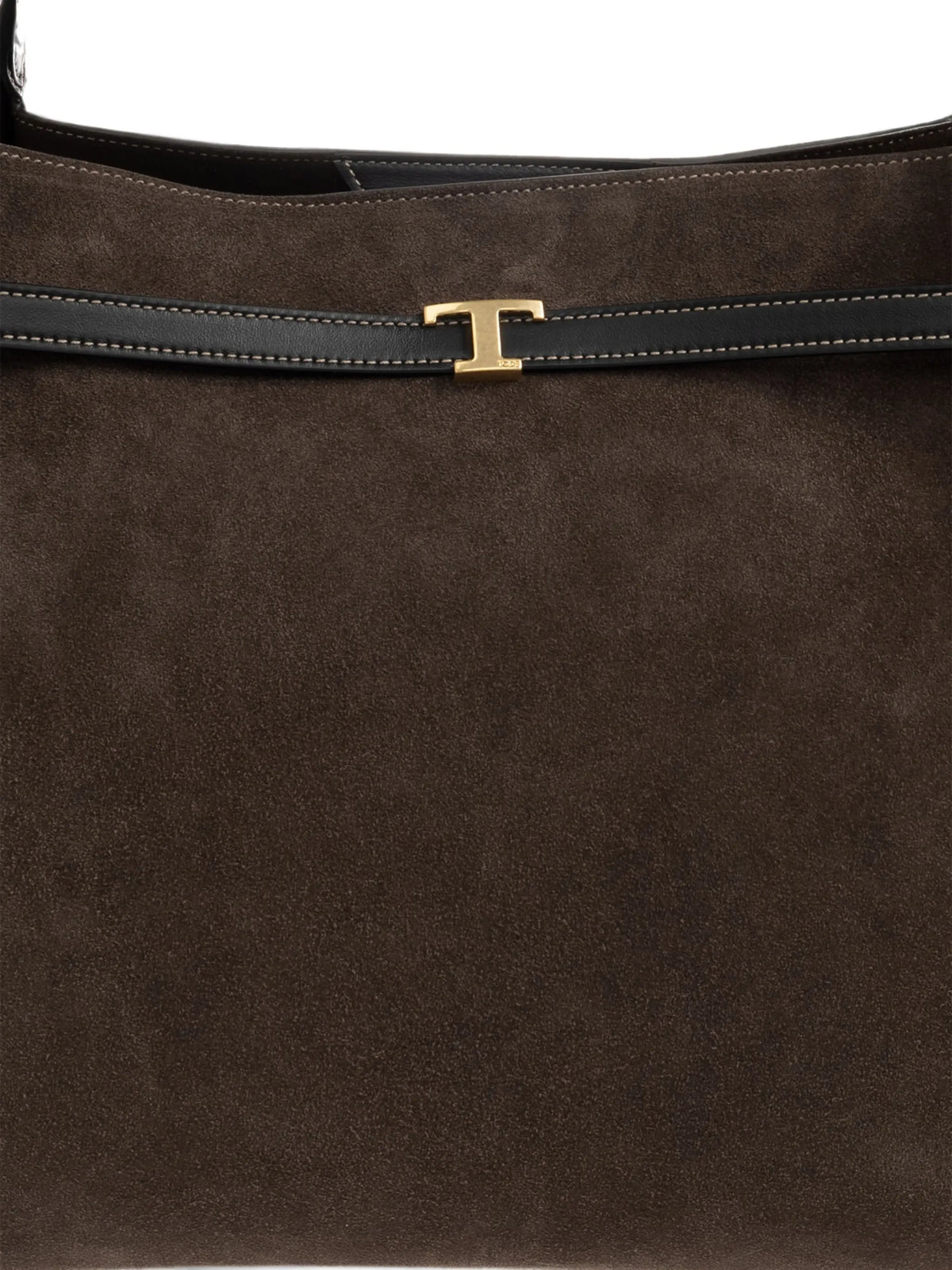 T Signature shopping bag in suede medium