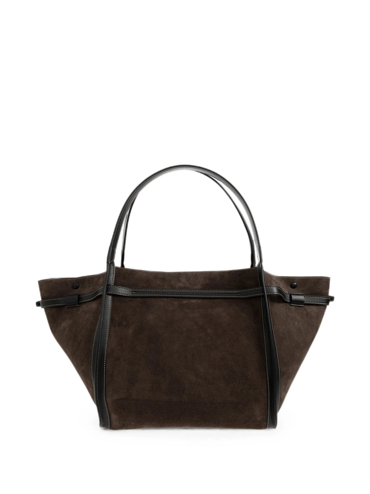 T Signature shopping bag in suede medium