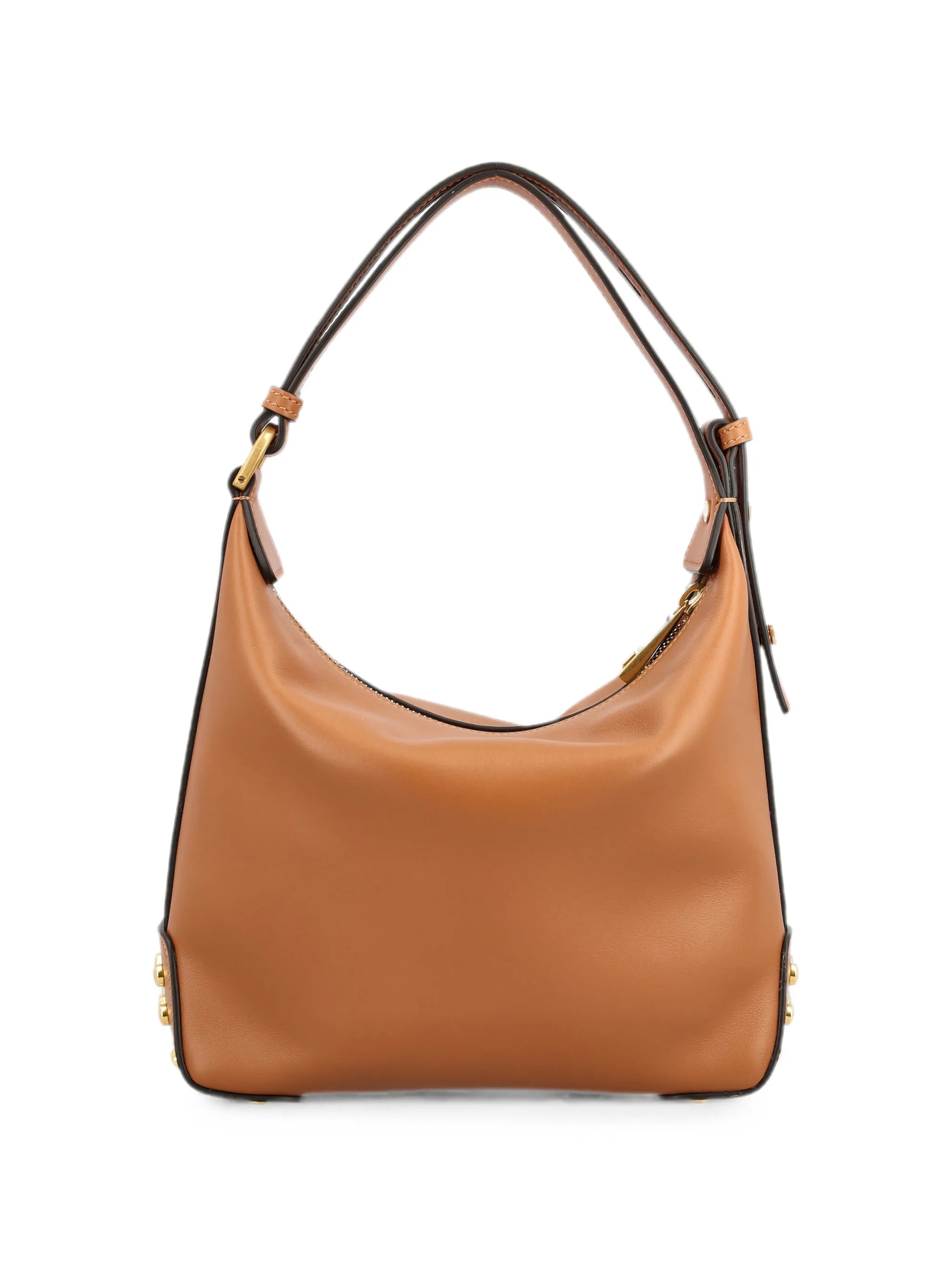stud-embellished leather shoulder bag