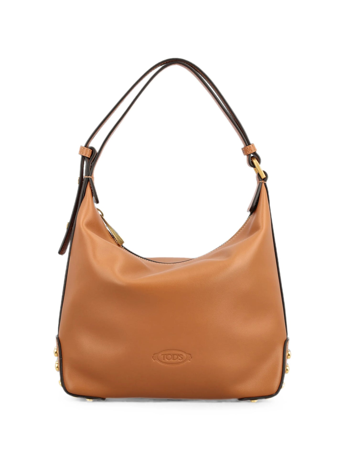 stud-embellished leather shoulder bag