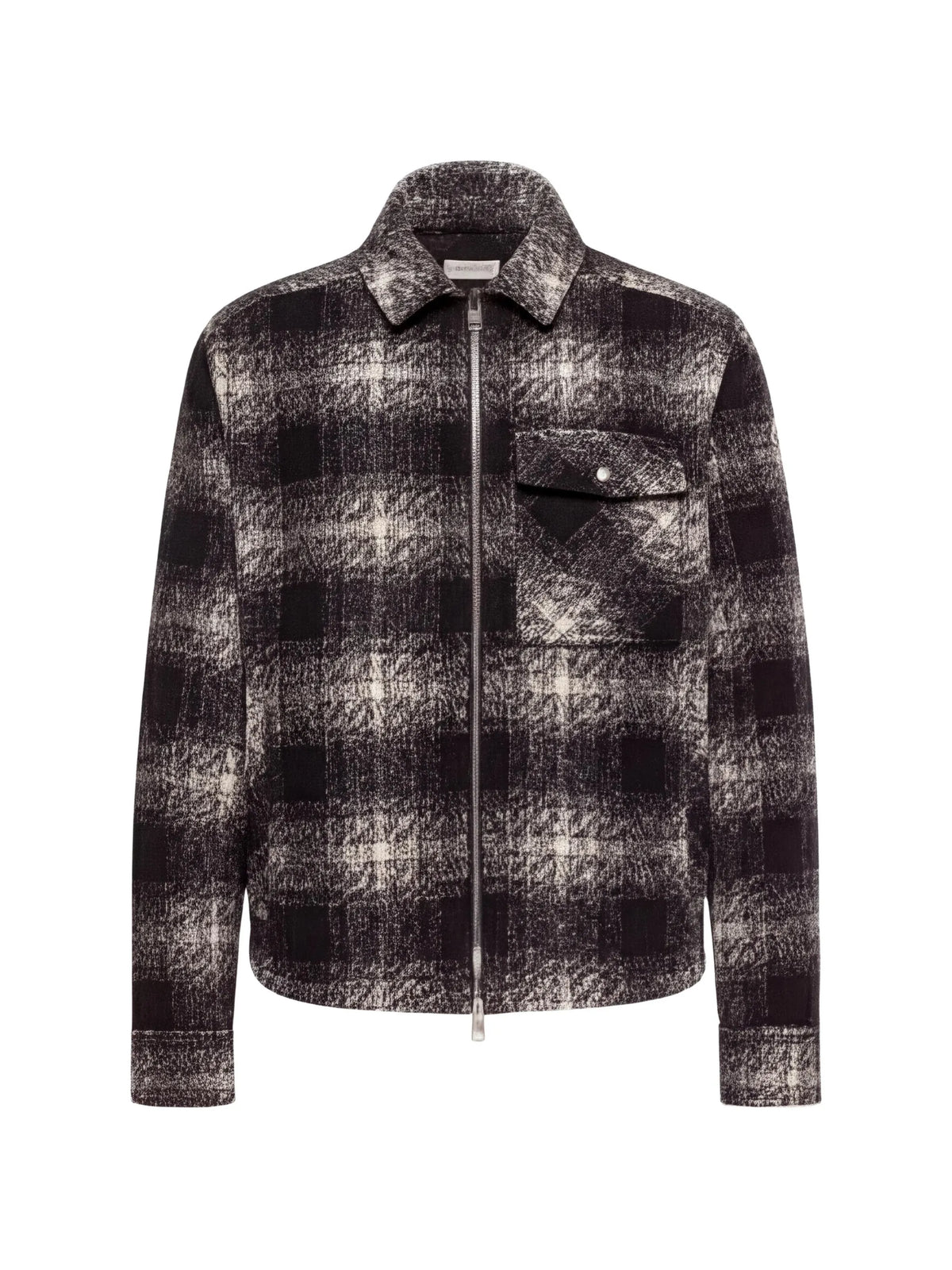 check zip-up shirt jacket