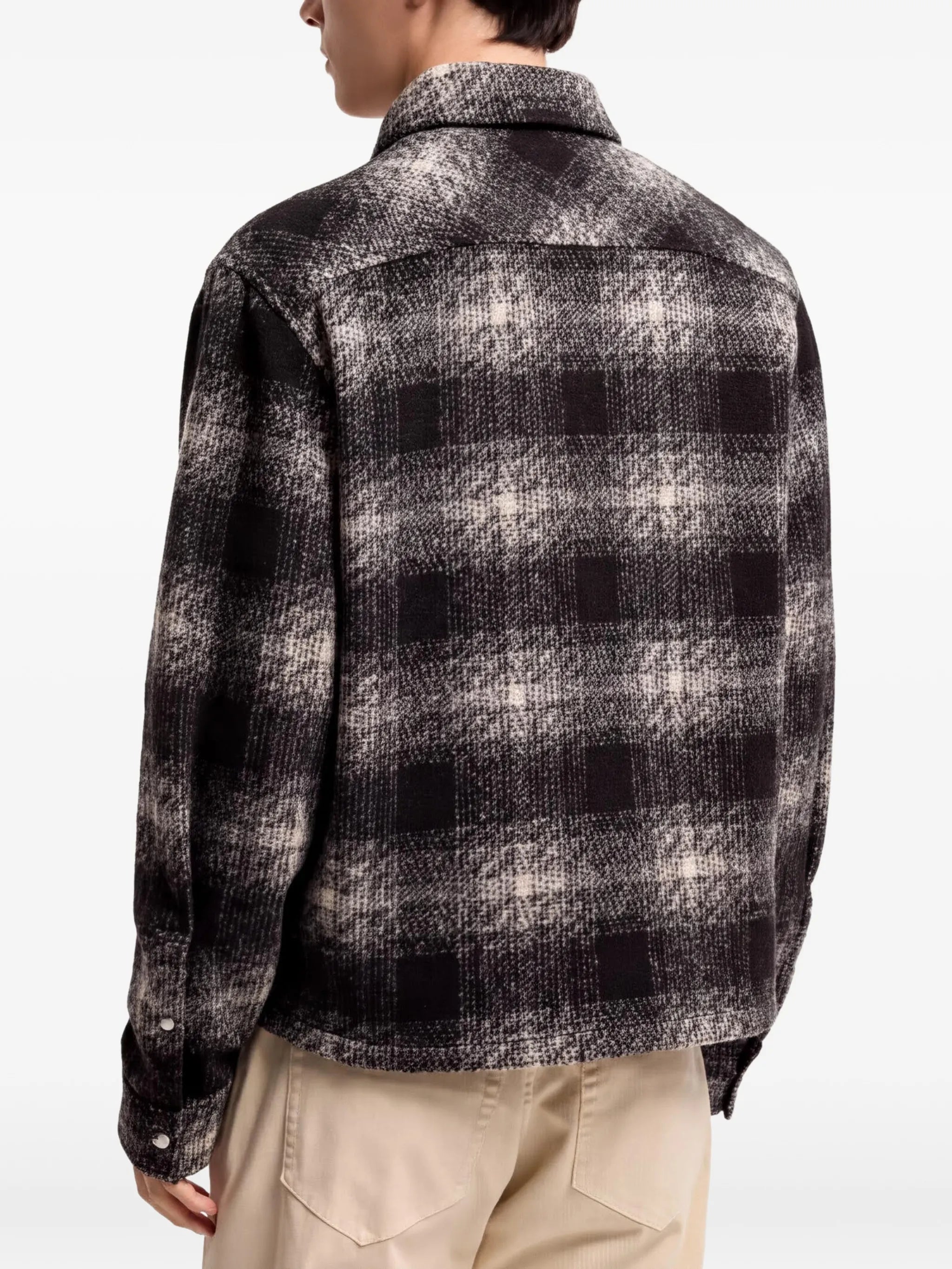 check zip-up shirt jacket