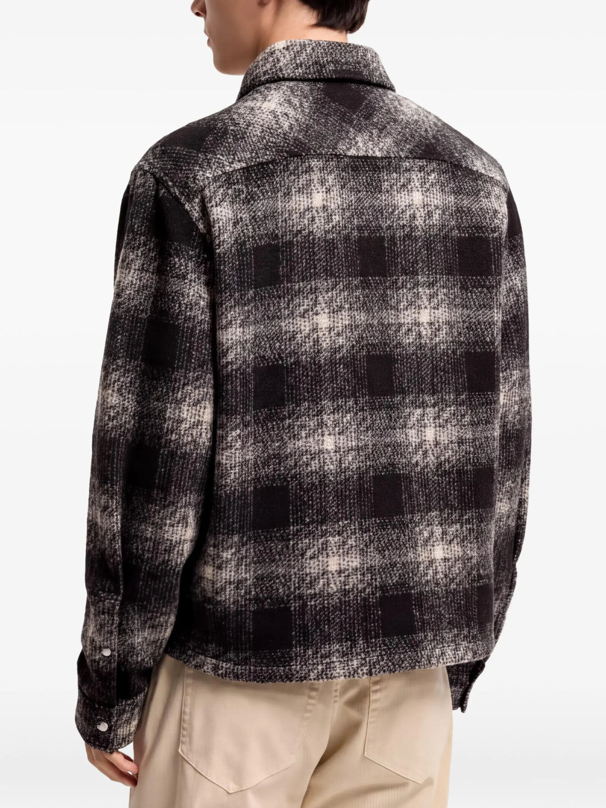 check zip-up shirt jacket