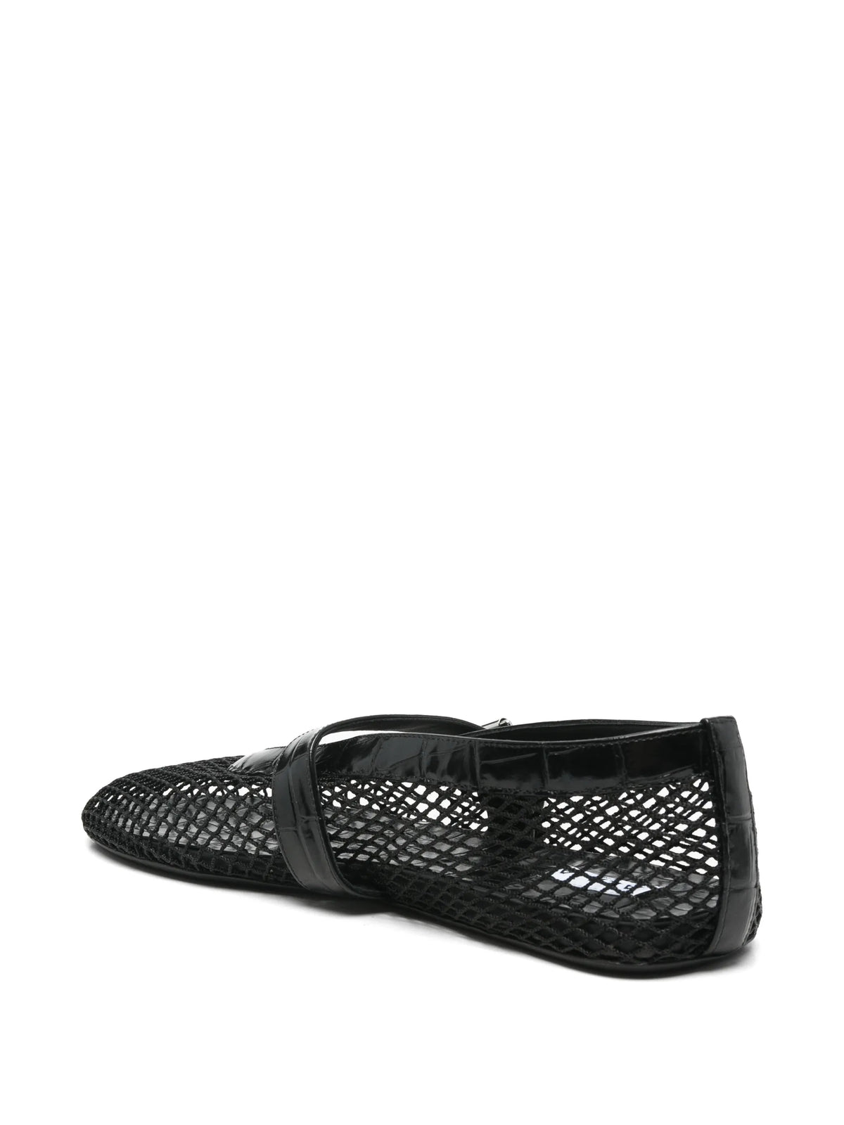La Ballerine croc-effect mesh ballet flats
