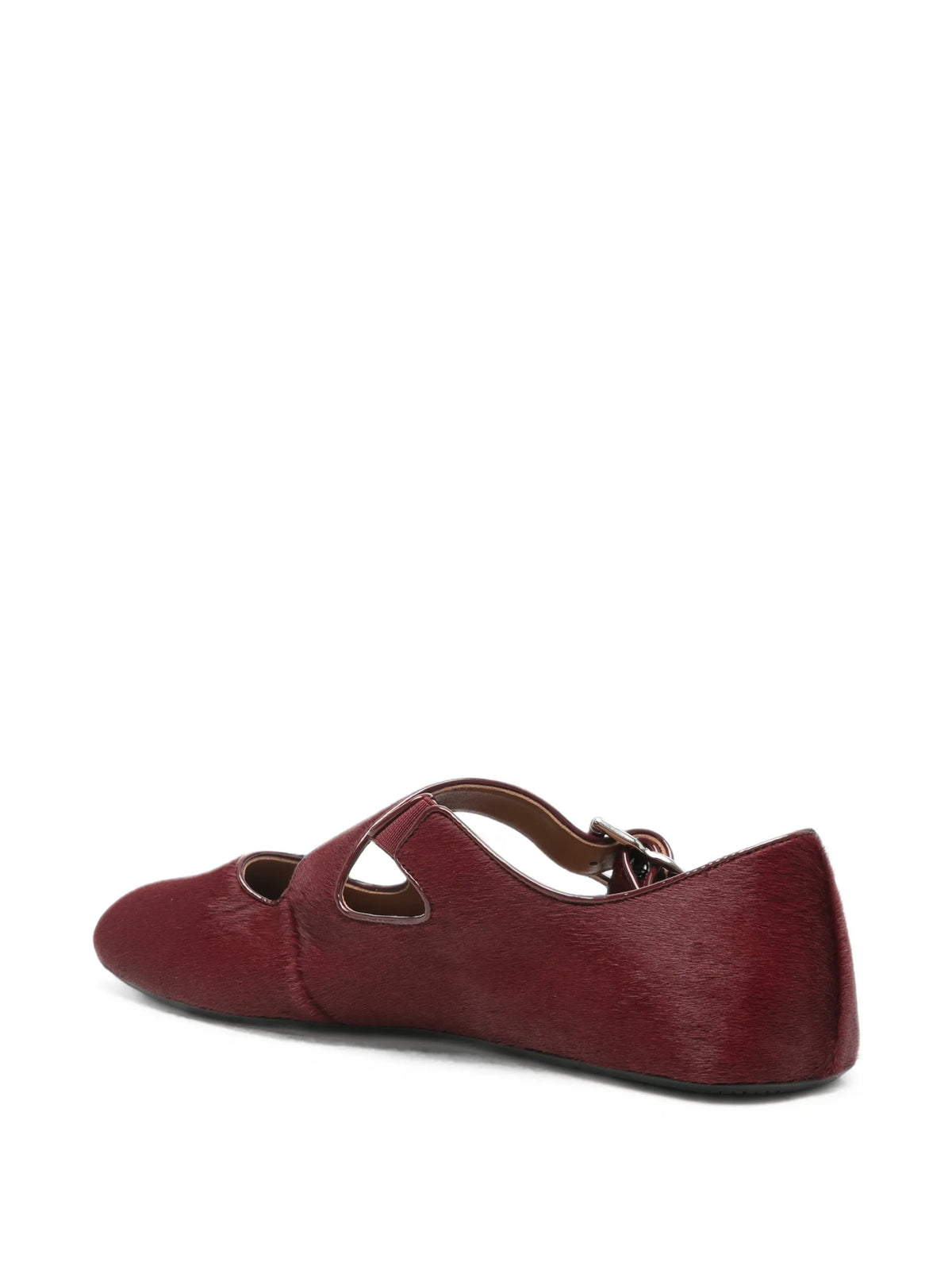 Criss-cross calf-hair ballet flats