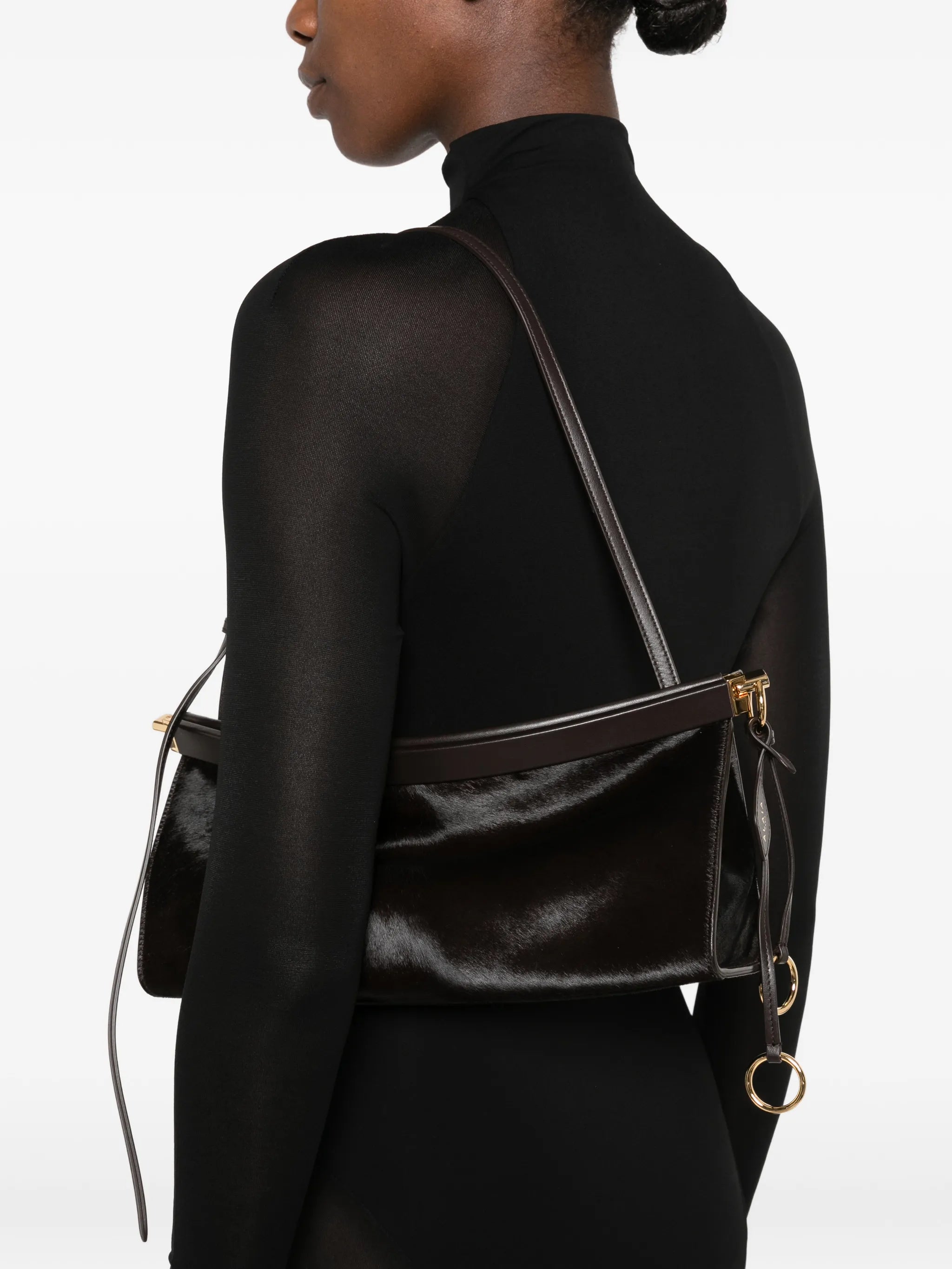 Medium Le Click East West haircalf shoulder bag
