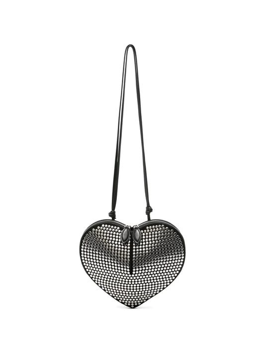 Coeur studded suede crossbody bag