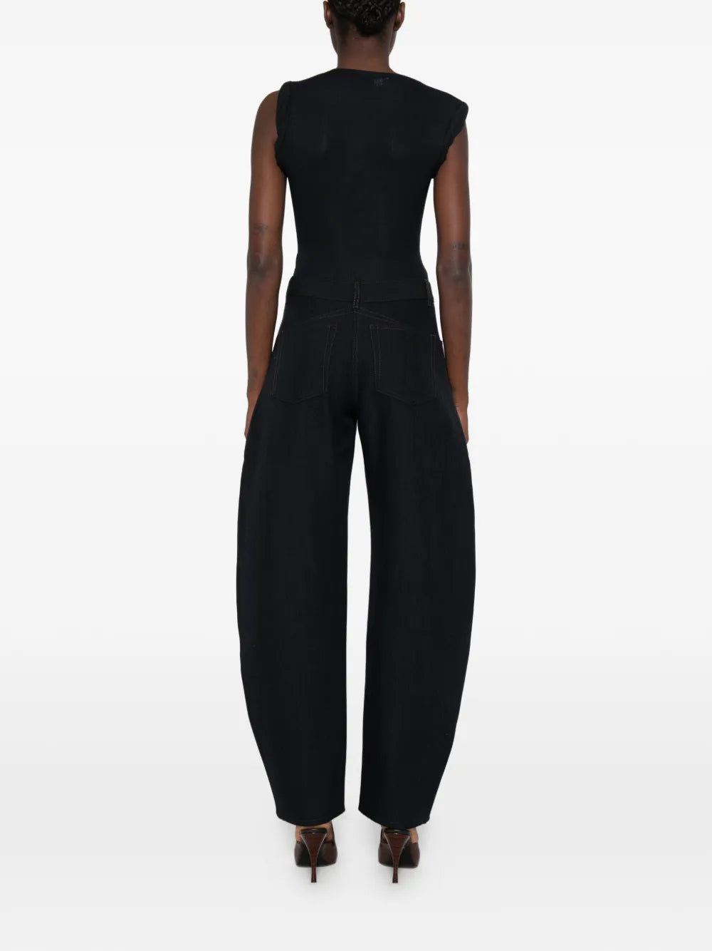 Round pants wool denim