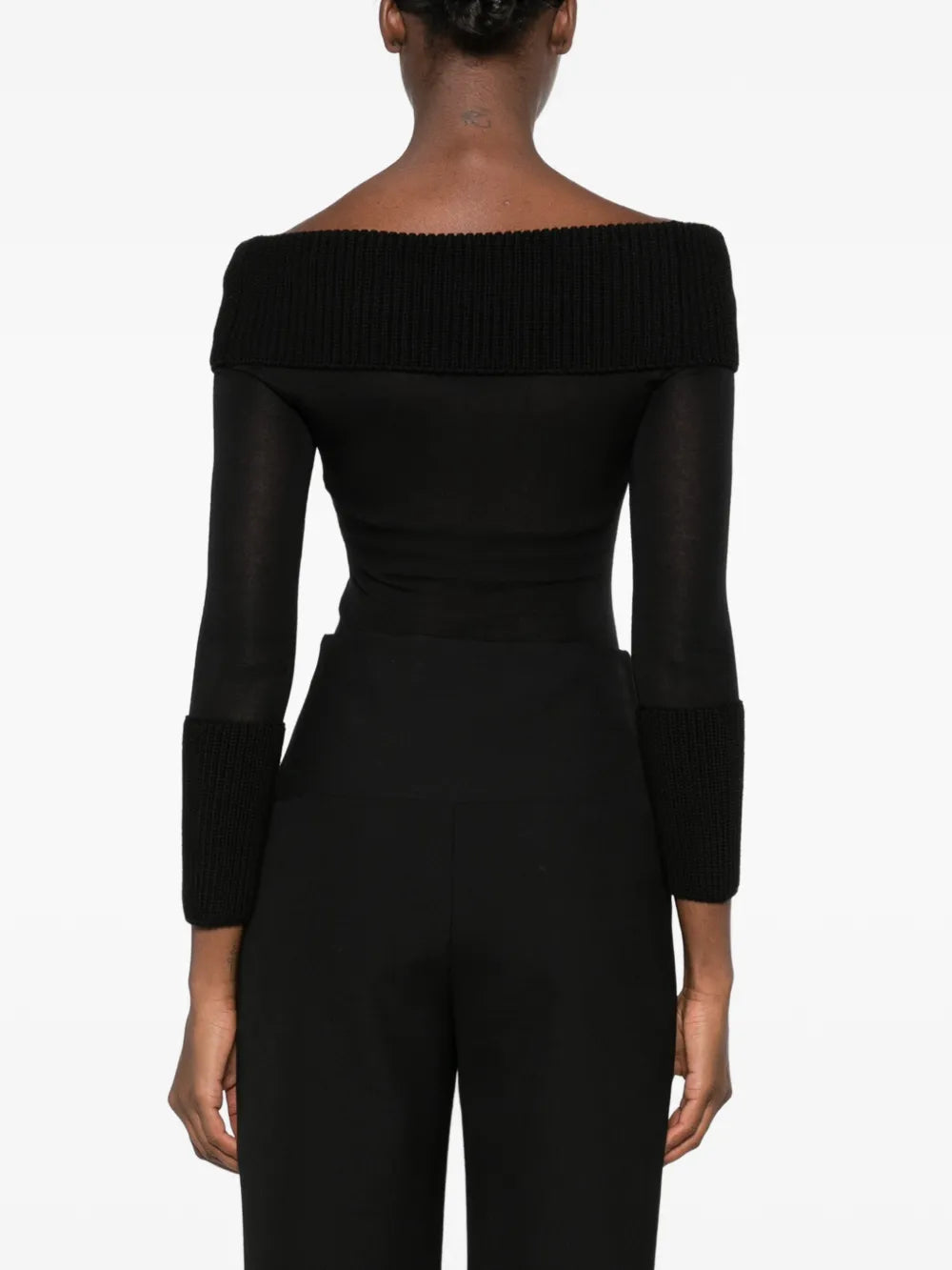 off-shoulder merino jumpsuit