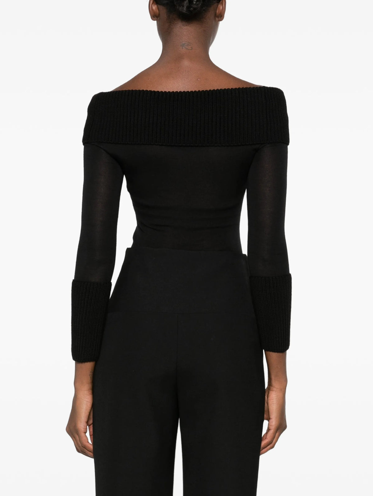 off-shoulder merino jumpsuit