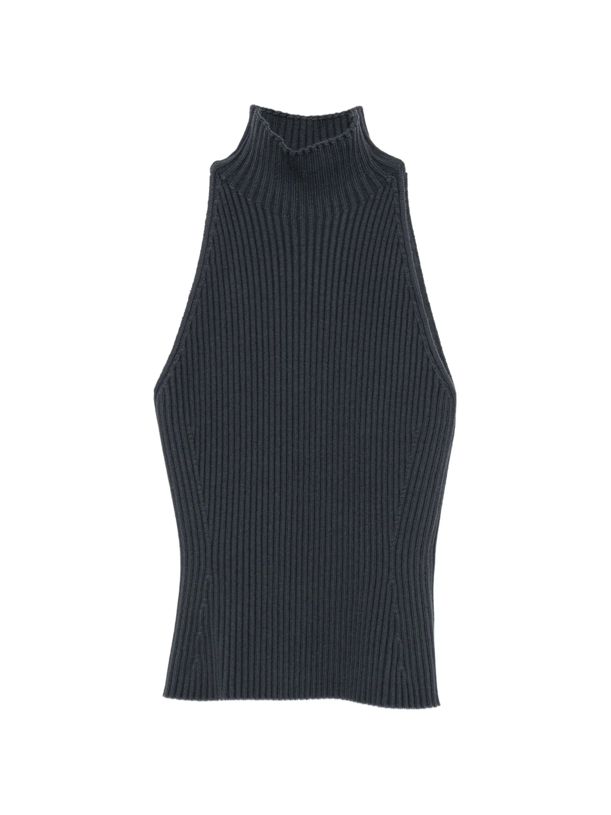 ribbed-knit halterneck top