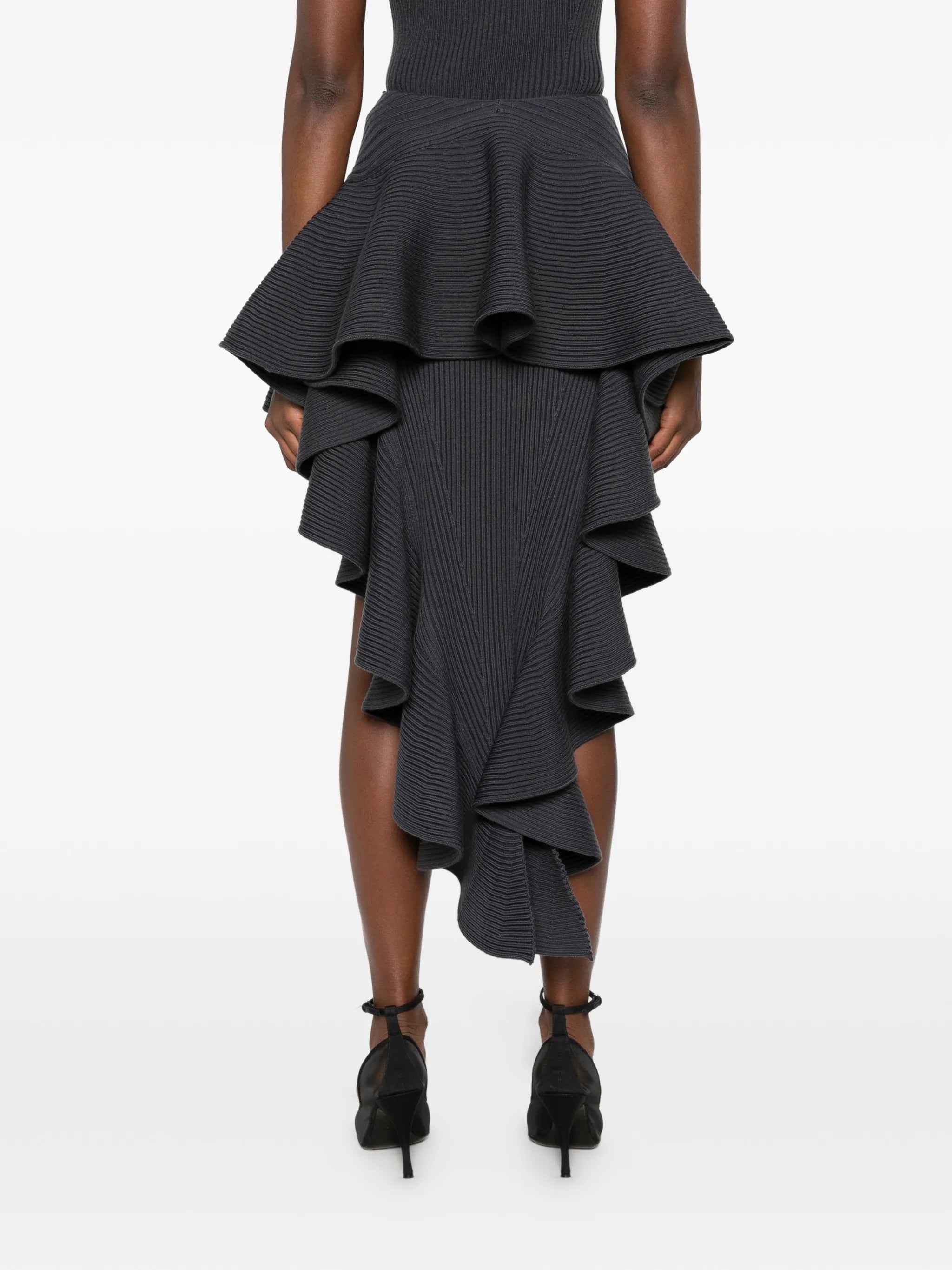 ribbed ruffle skirt