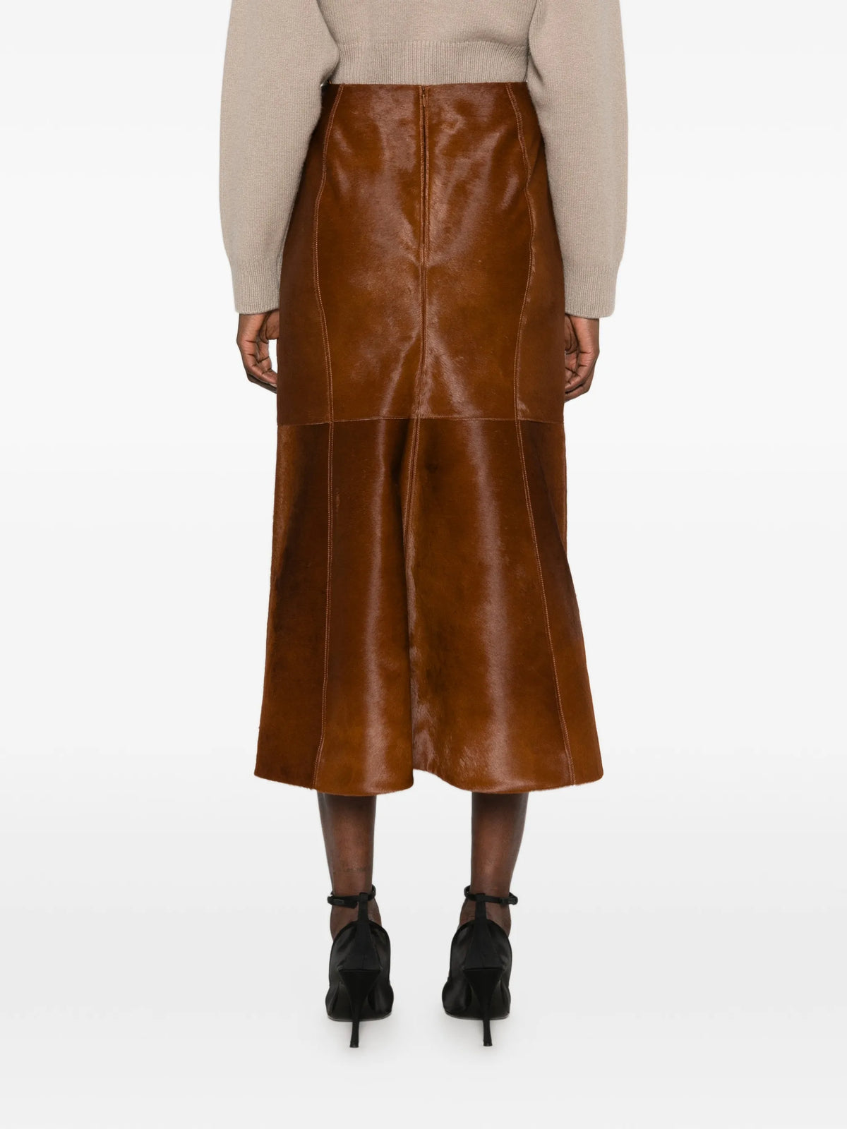 pony-hair pencil midi skirt