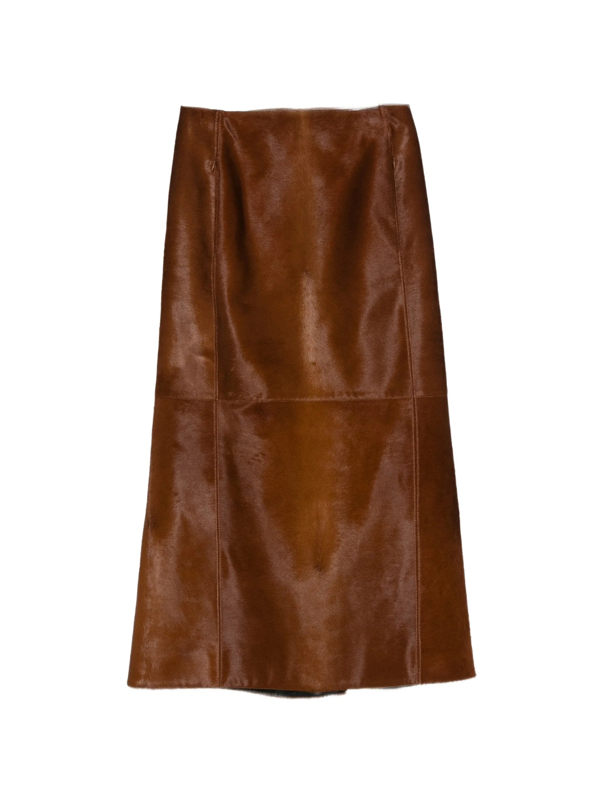 pony-hair pencil midi skirt