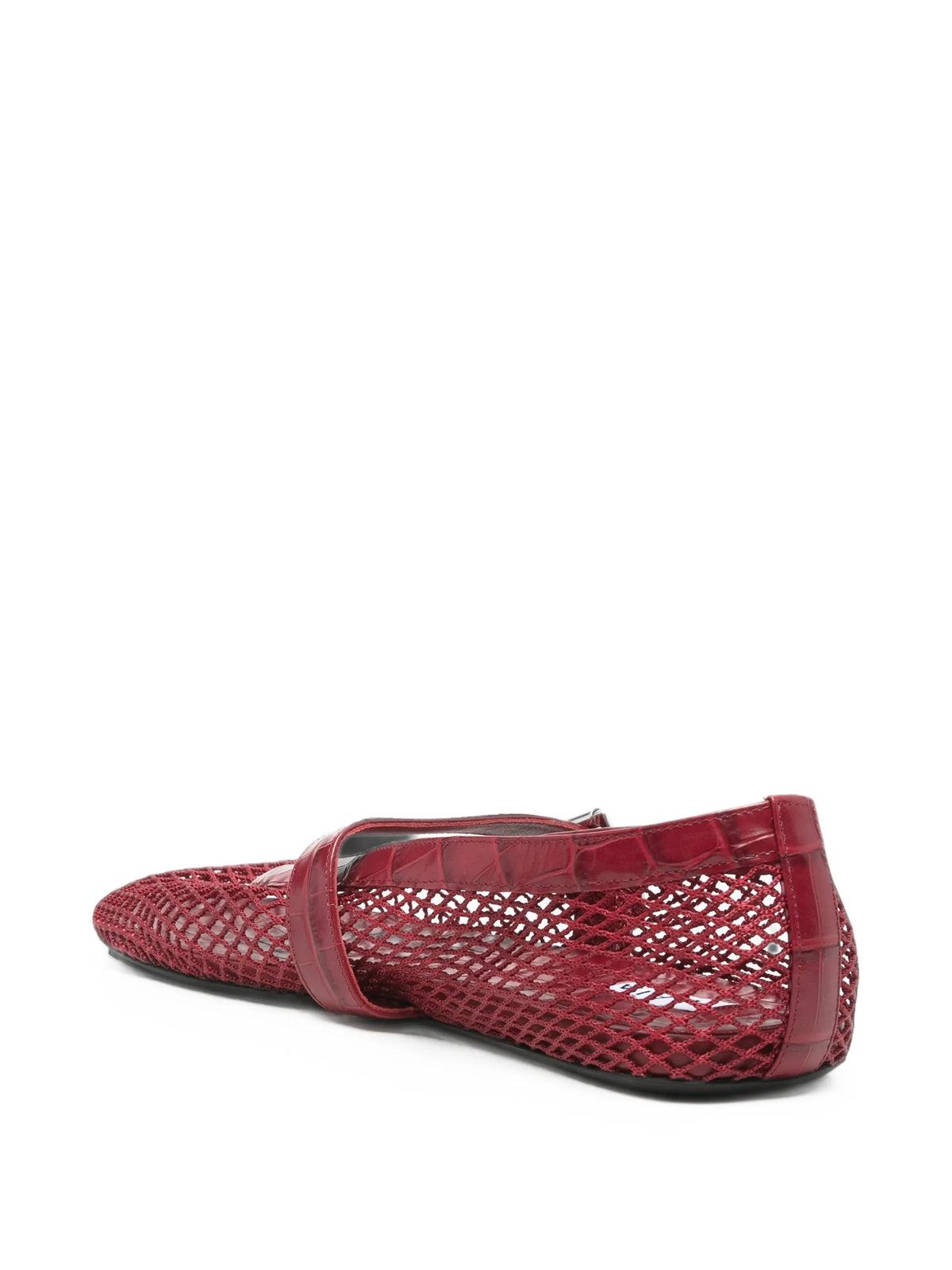 Fishnet croc-effect ballet flats