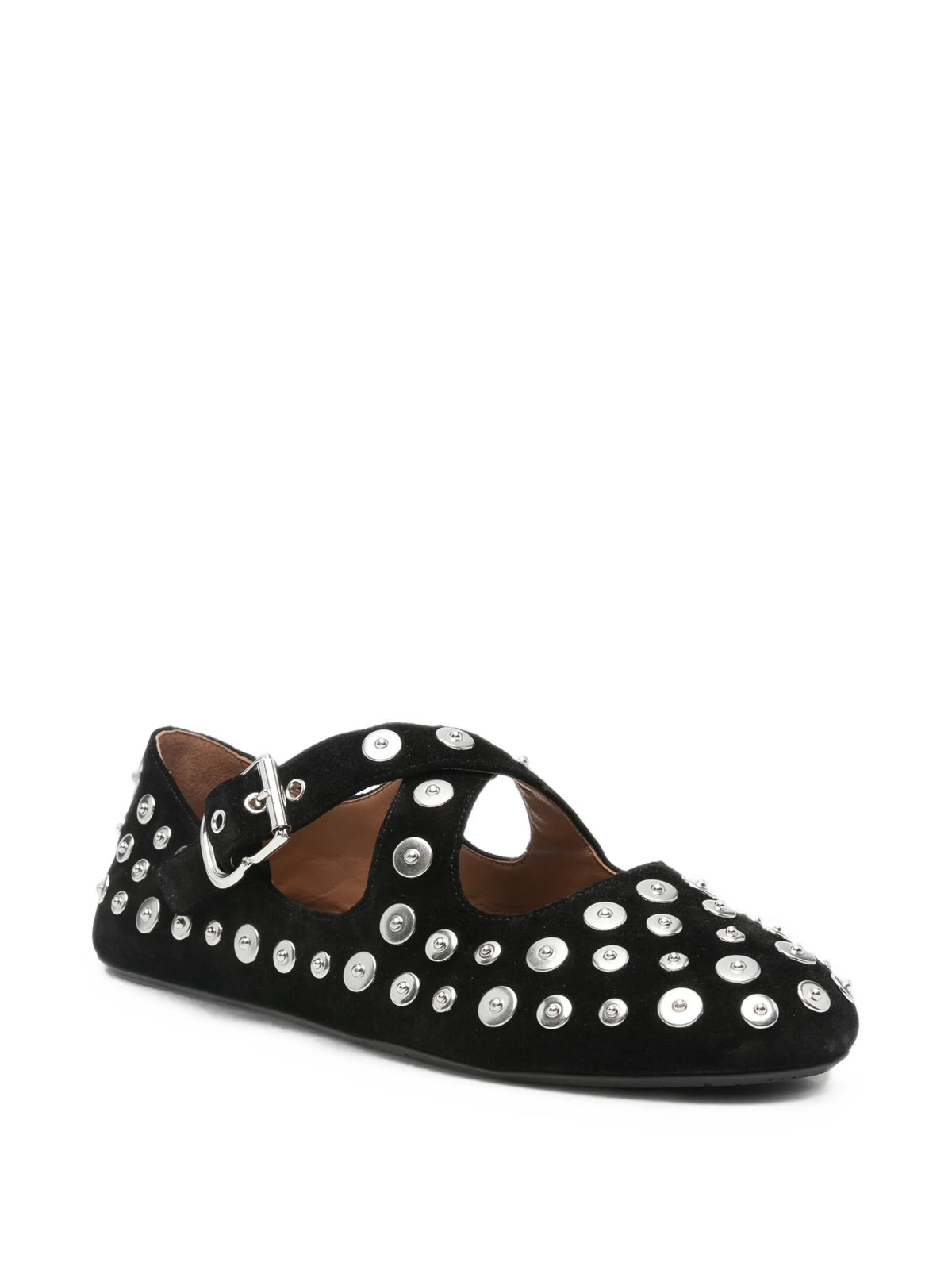 Criss-Cross stud-embellished ballet flats