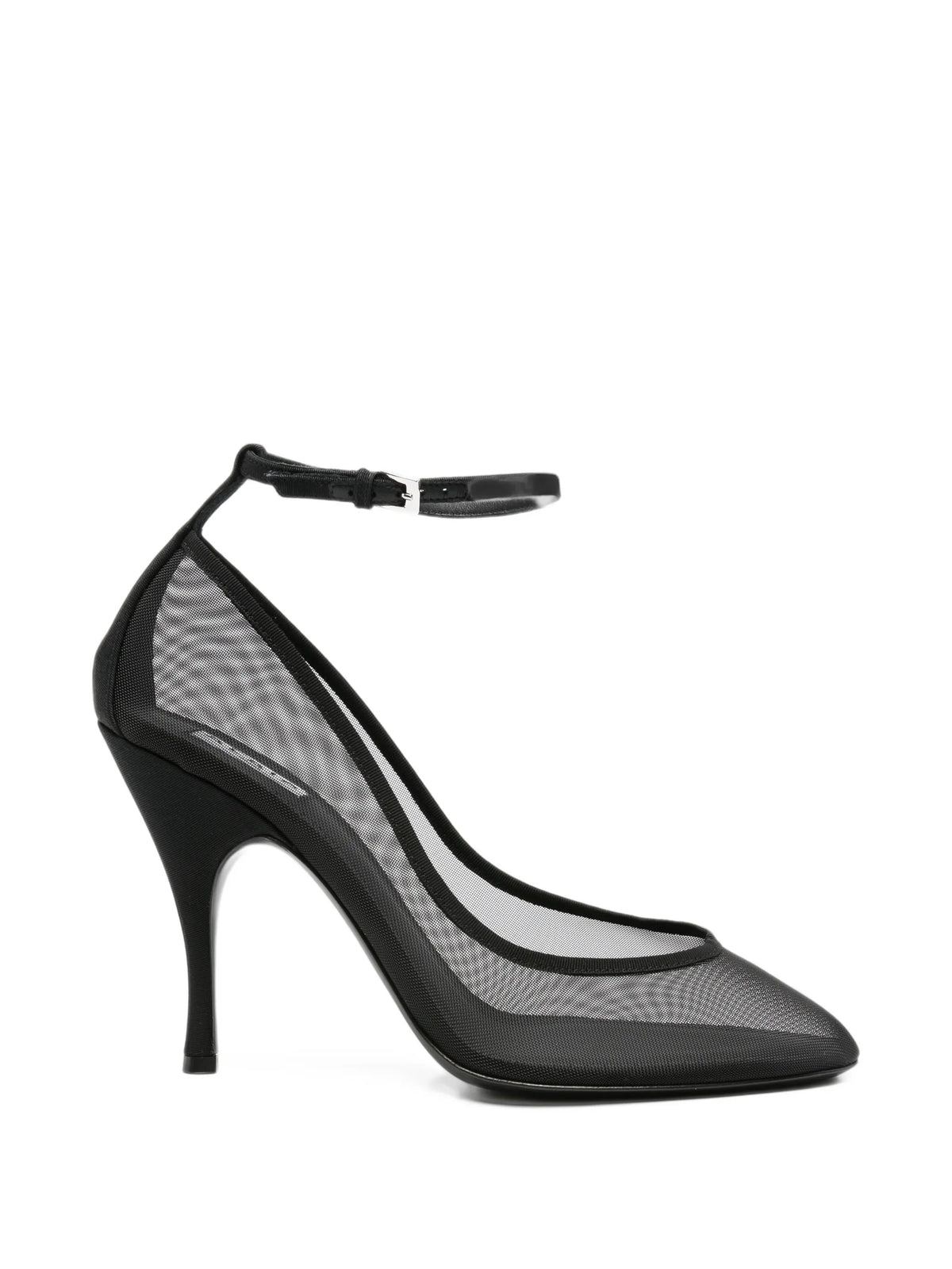 Iris mesh ankle-strap pumps