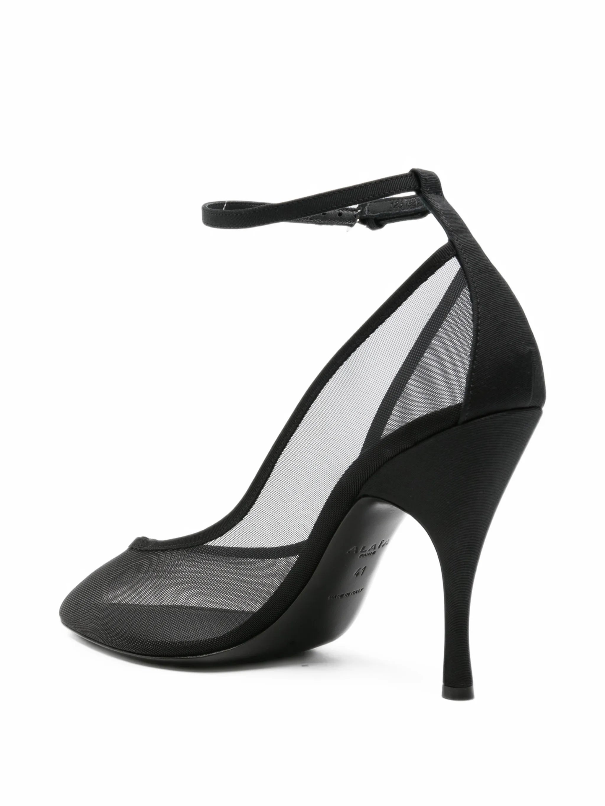 Iris mesh ankle-strap pumps