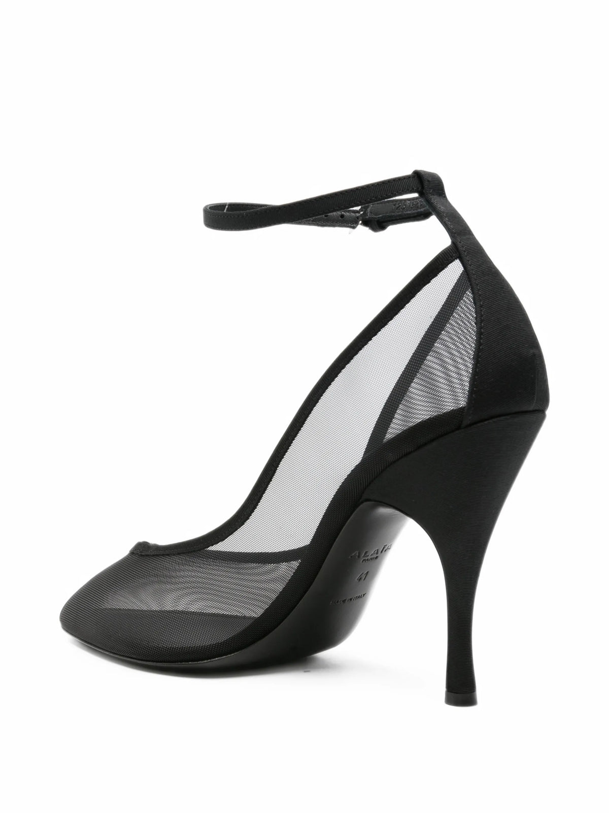 Iris mesh ankle-strap pumps
