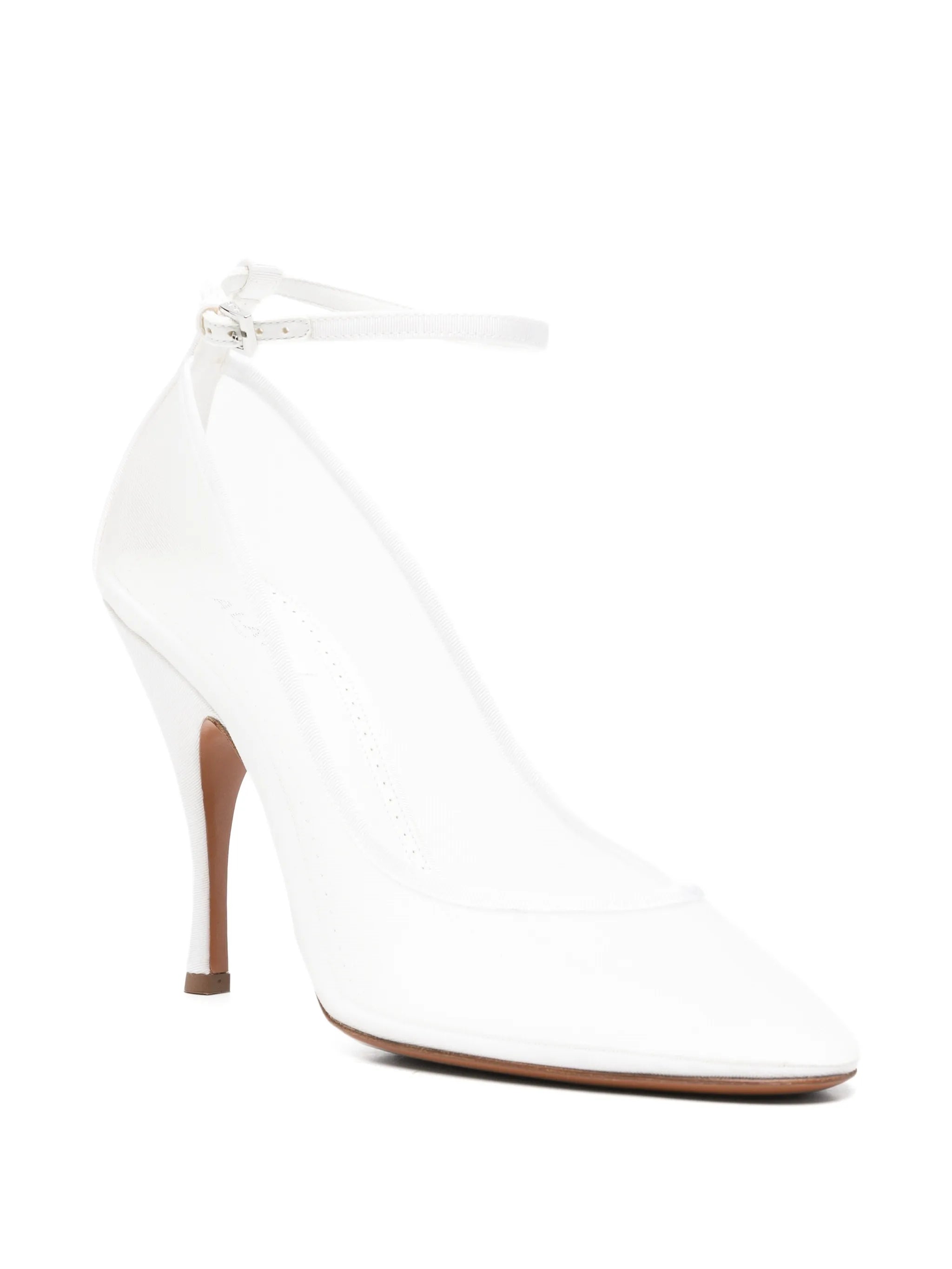 mesh ankle-strap pumps